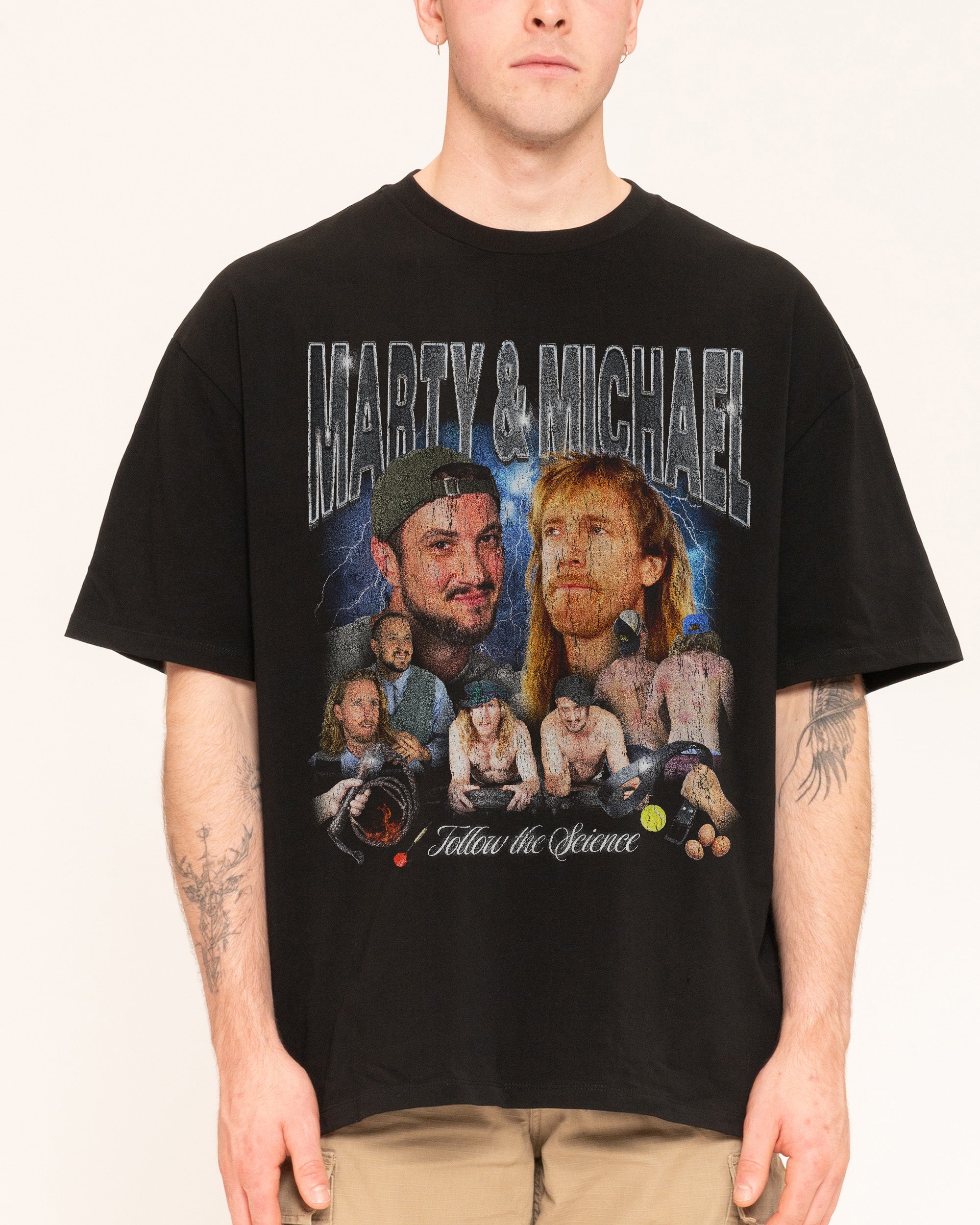 Marty & Michael Bootleg Black Oversized Tee