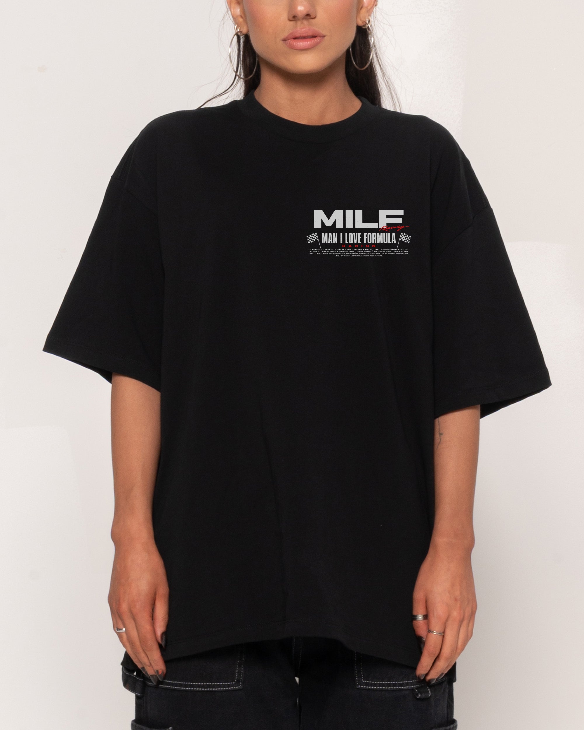 MILF Racing Black Oversized Tee