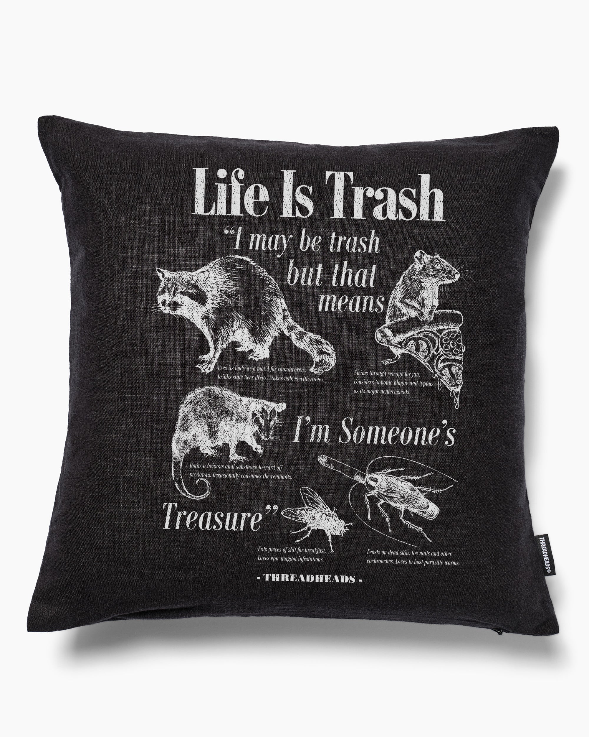 Life Is Trash Cushion Australia Online Black