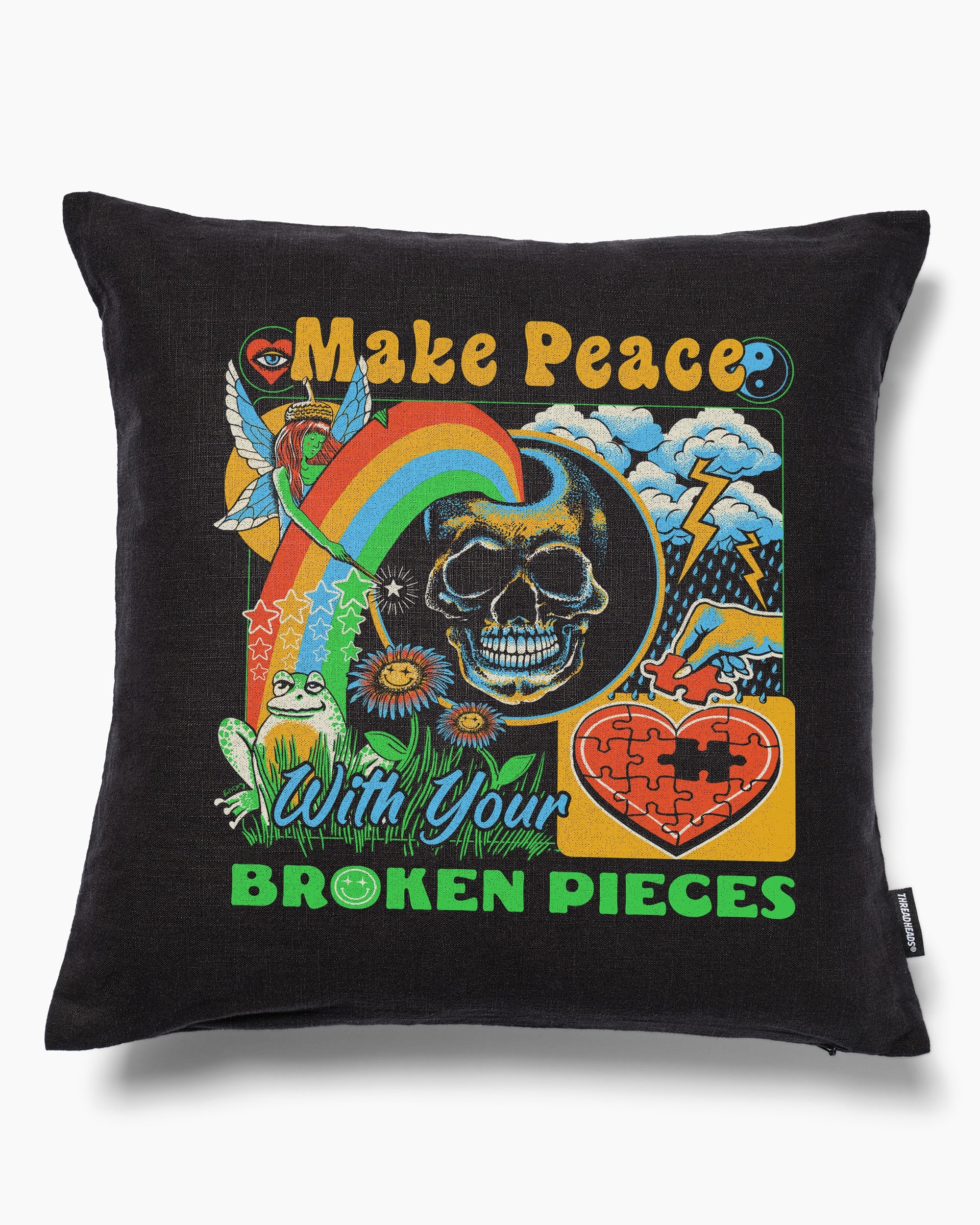 Make Peace Cushion Australia Online Black