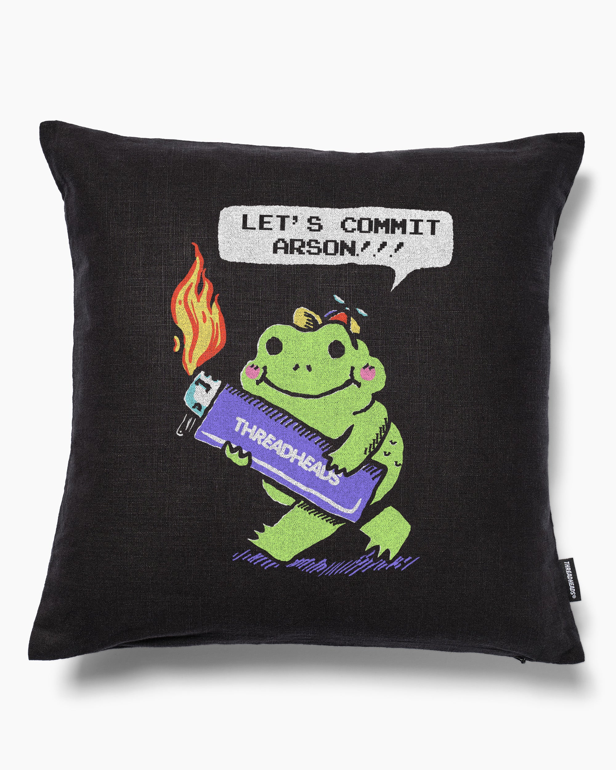 Let's Commit Arson Cushion Australia Online Black