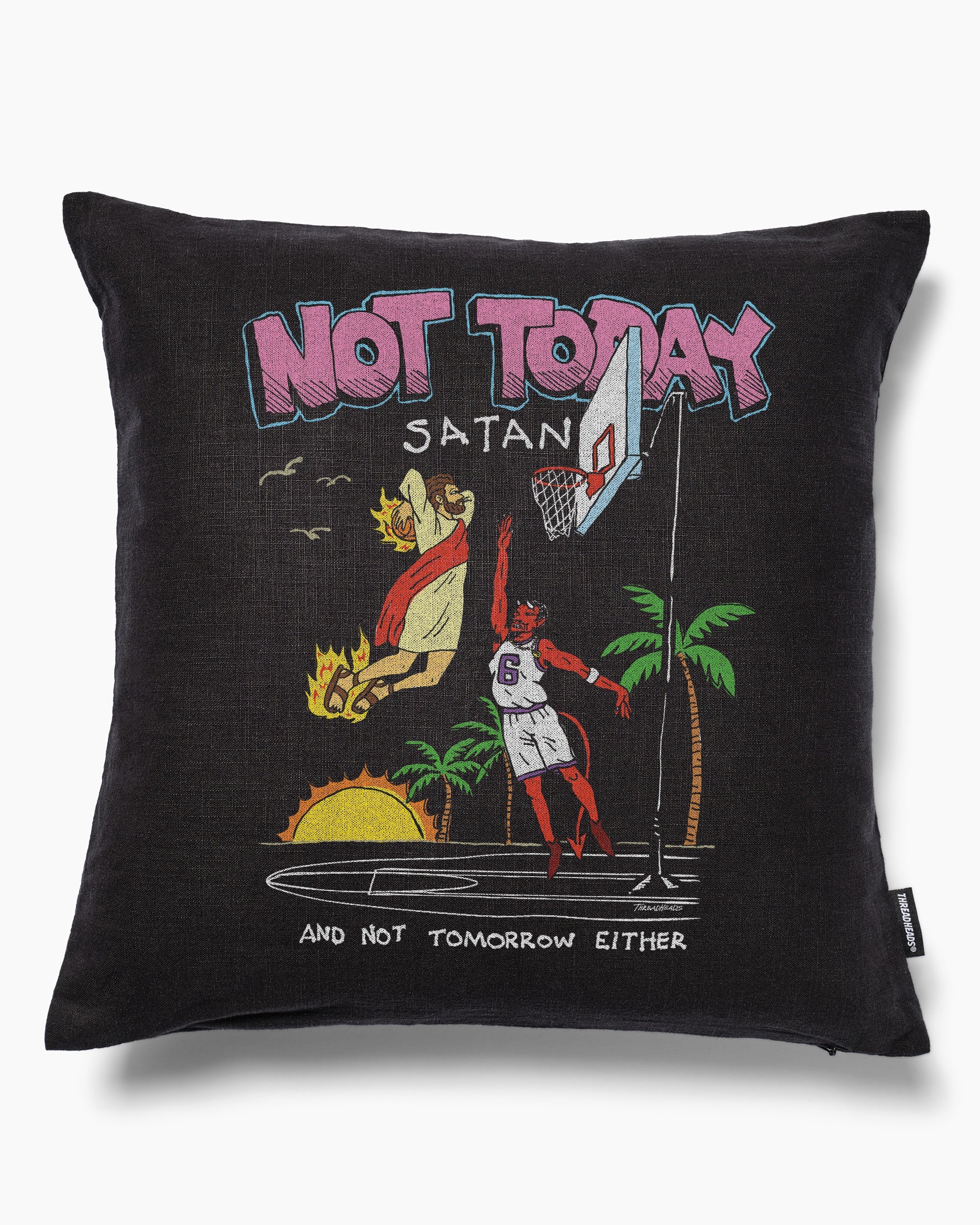 Not Today Satan Cushion Australia Online Black