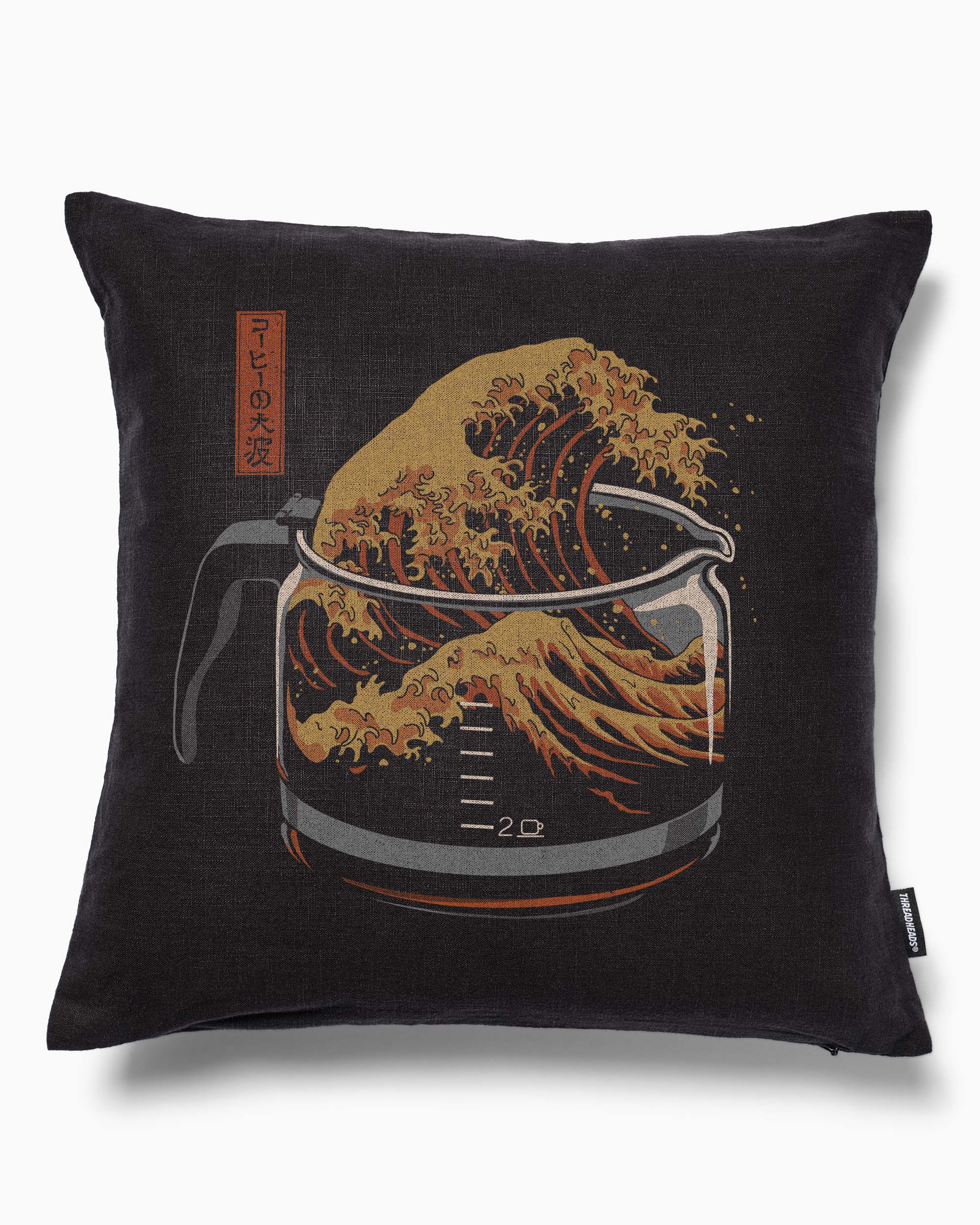 The Great Wave of Coffee Cushion