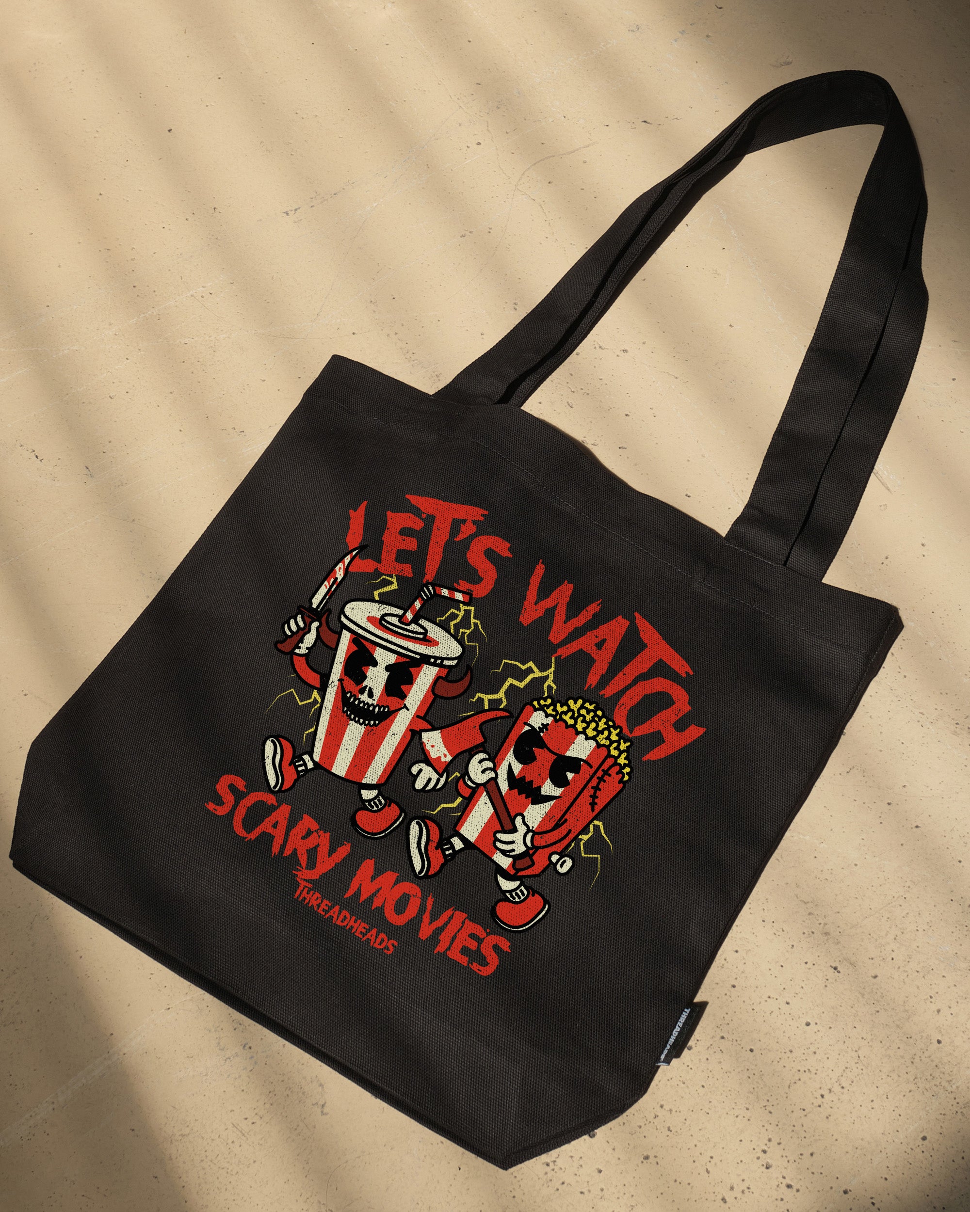 Let's Watch Scary Movies Tote Bag