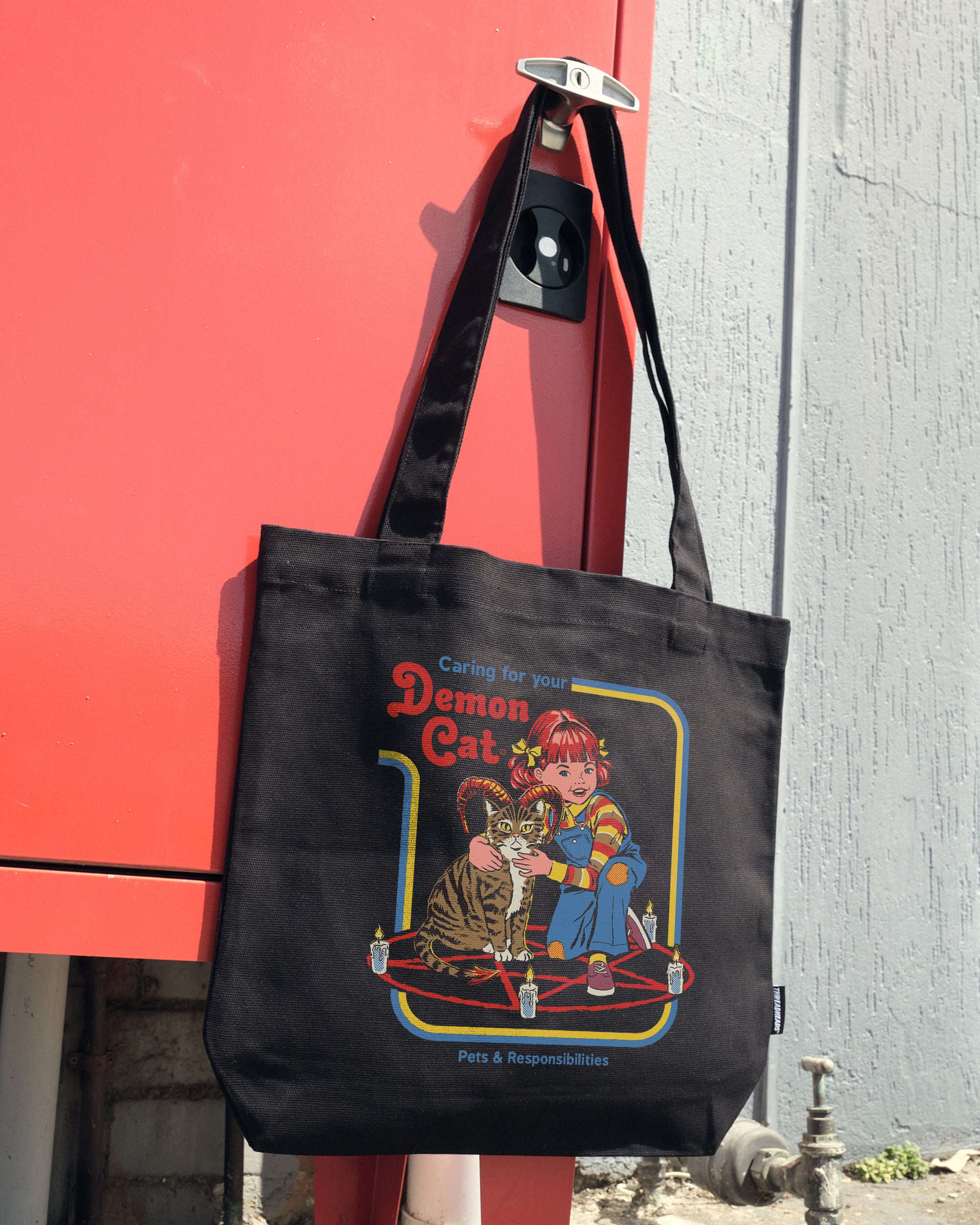 Caring for Your Demon Cat Tote Bag