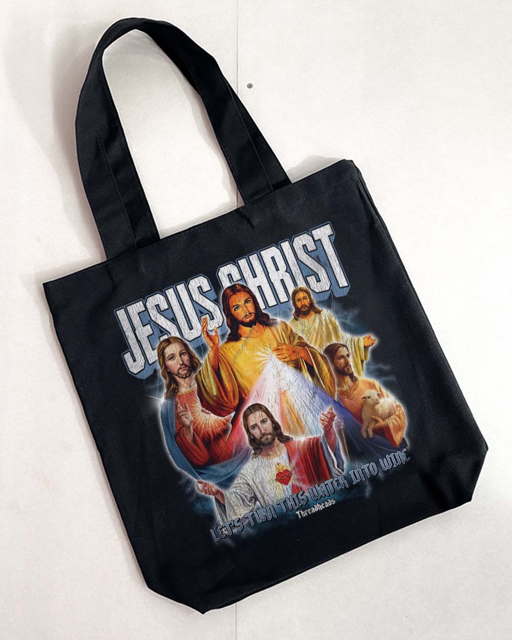 Jesus Christ Tote Bag Australia Online #colour_black