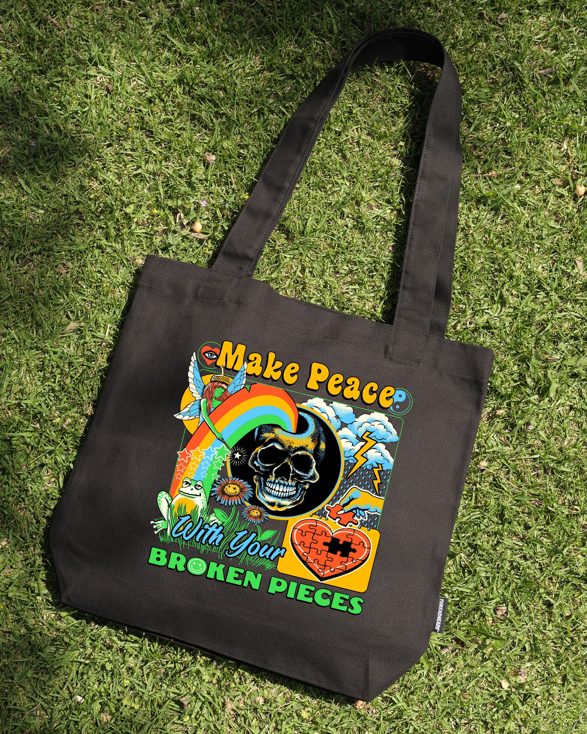 Make Peace Tote Bag Australia Online Black