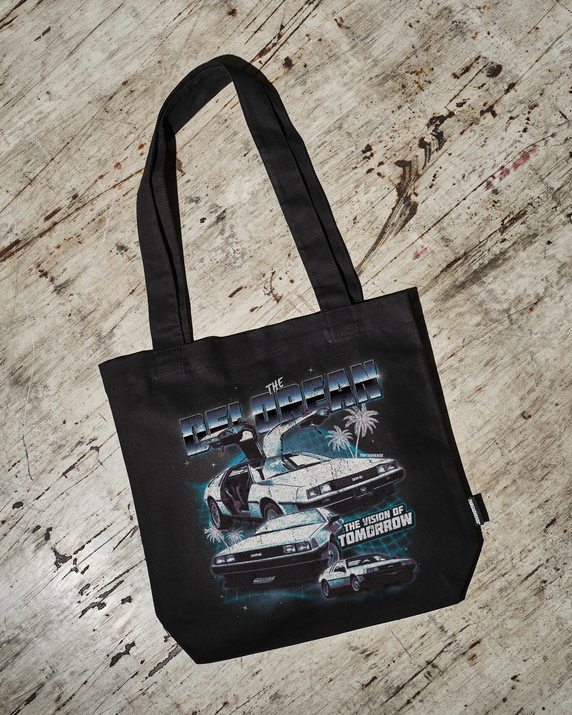 Retro DeLorean Tote Bag Australia Online Black