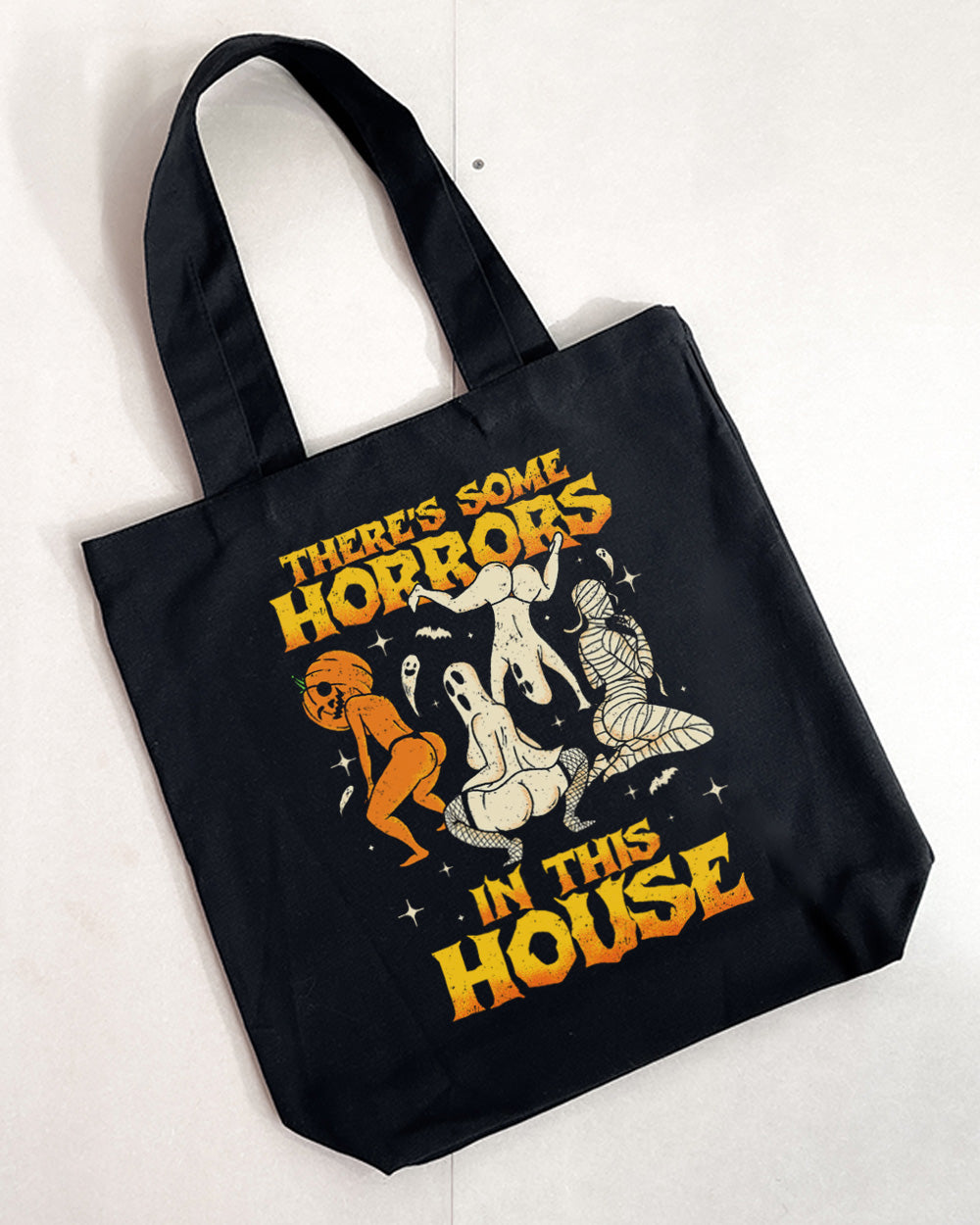 There's Some Horrors In This House Tote Bag Australia Online Black