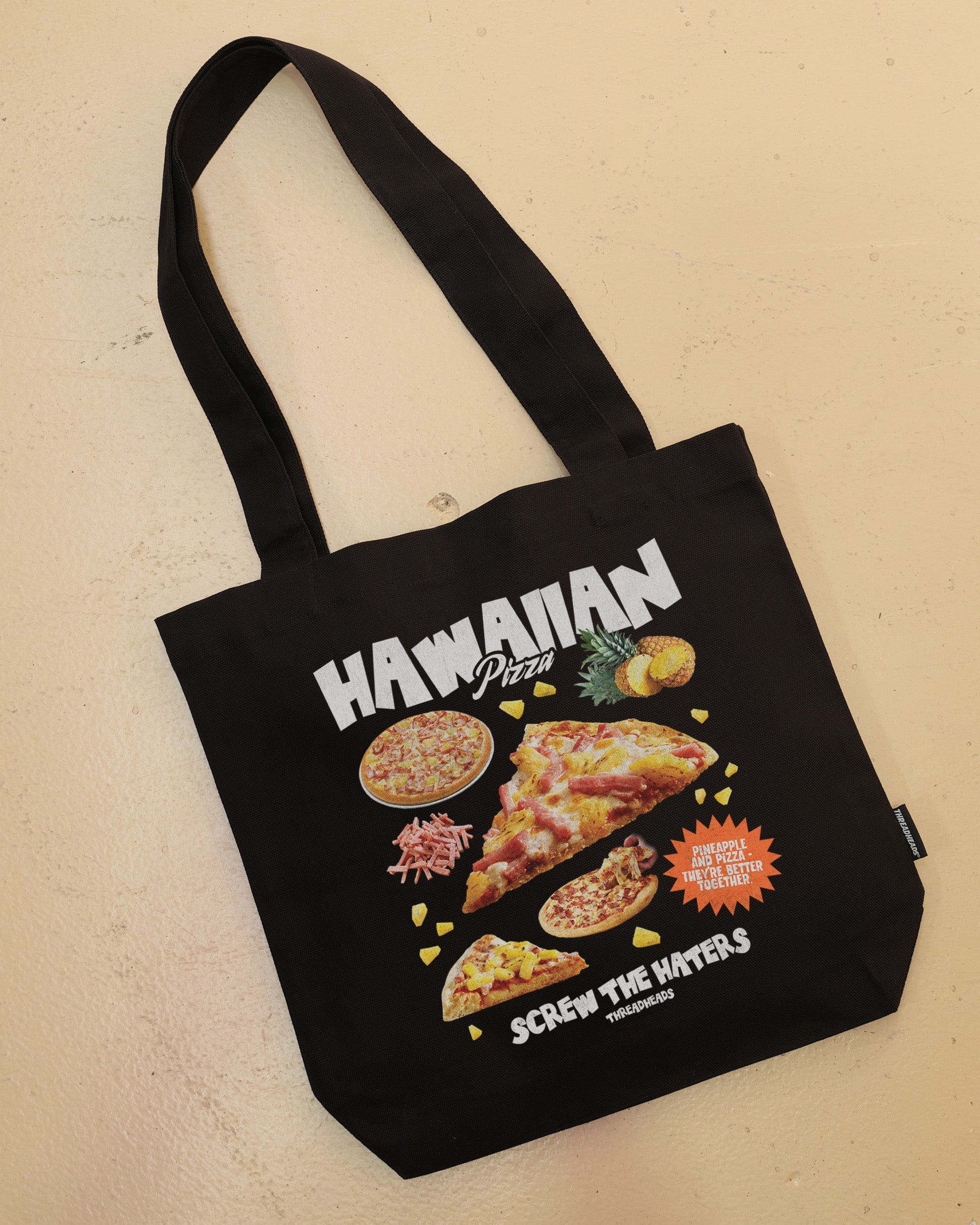 Hawaiian Pizza Bootleg Tote Bag Australia Online Black