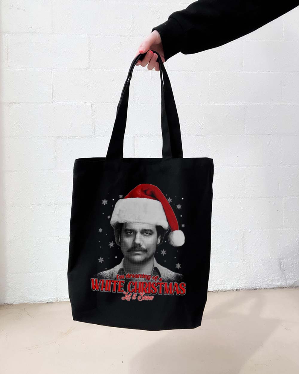 White Christmas Tote Bag Australia Online Black