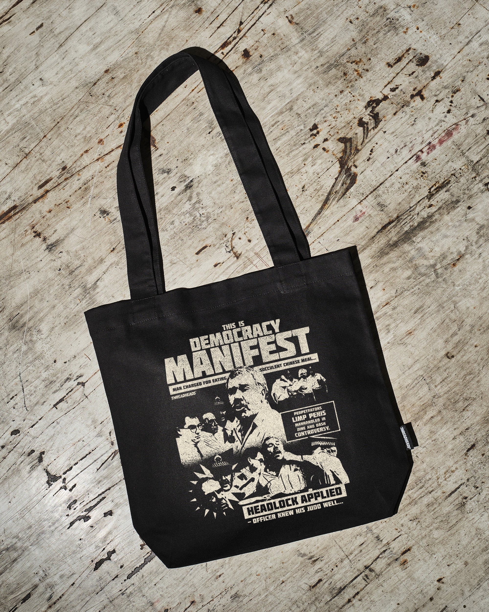 Democracy Manifest: Tabloid Edition Tote Bag Australia Online Black