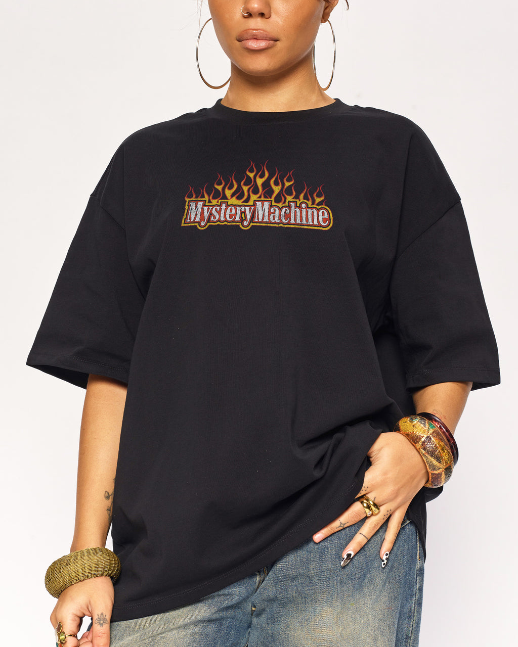 Scooby Doo Women's Boyfriend Fit T-Shirt - Black, Large, Official Merchandise