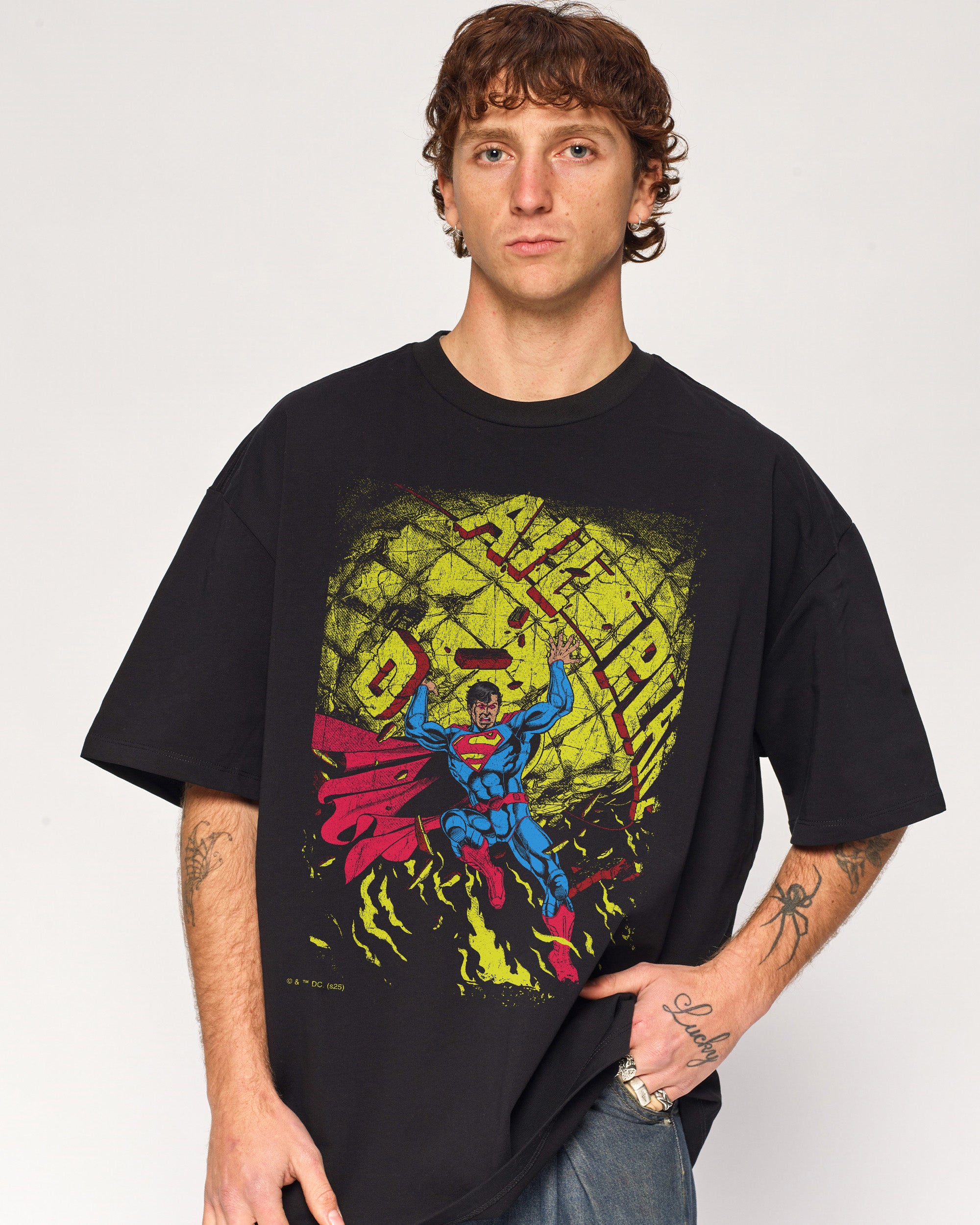 Superman Fire Oversized Tee Threadheads Australia Online