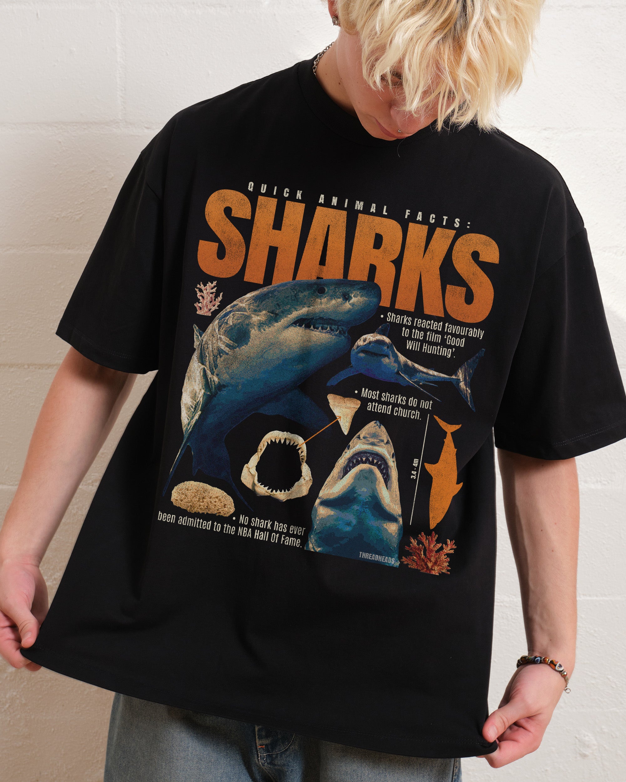 Quick Animal Facts - Sharks Oversized Tee Australia Online Threadheads