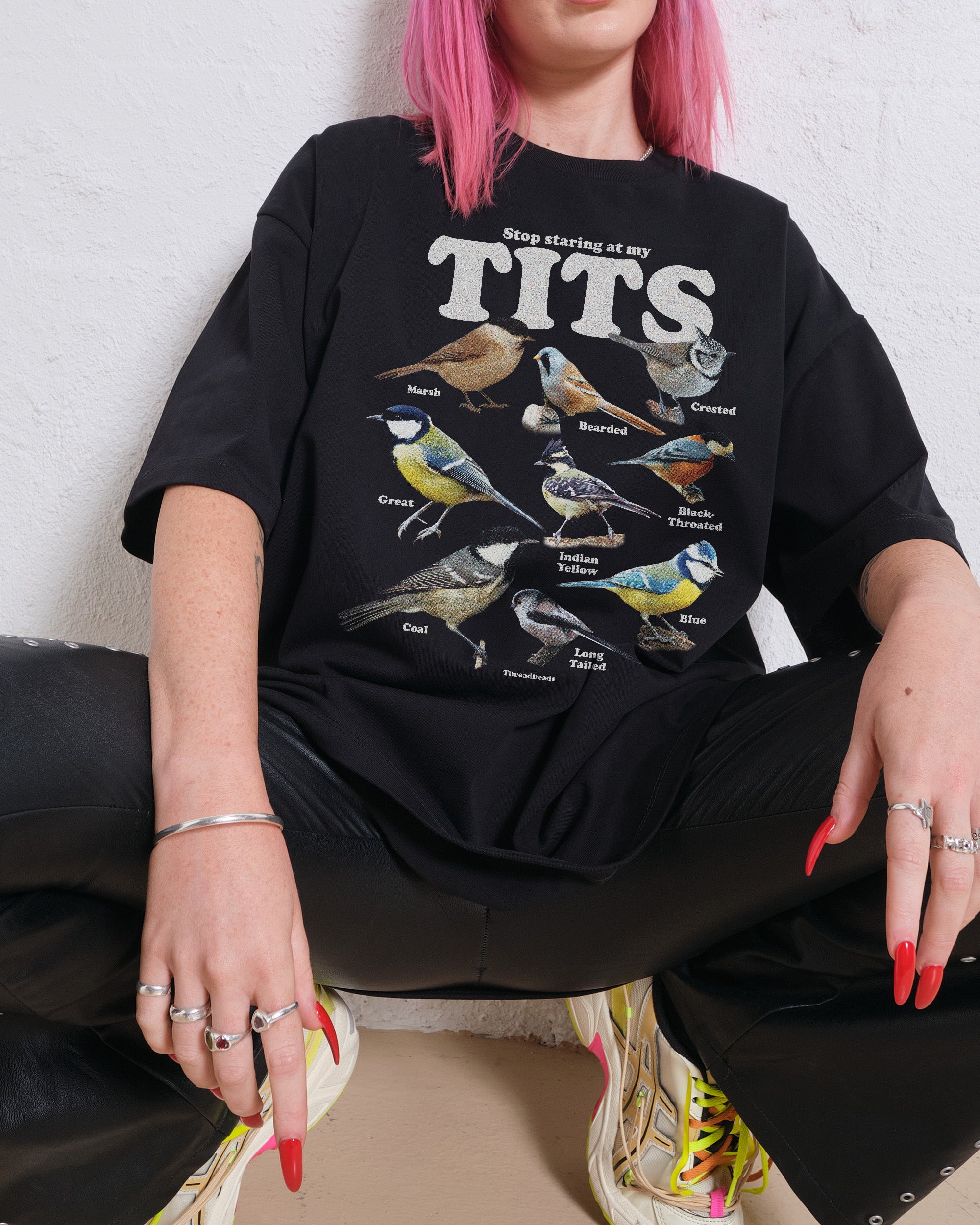 Stop Staring At My Tits Oversized Tee Australia Online White