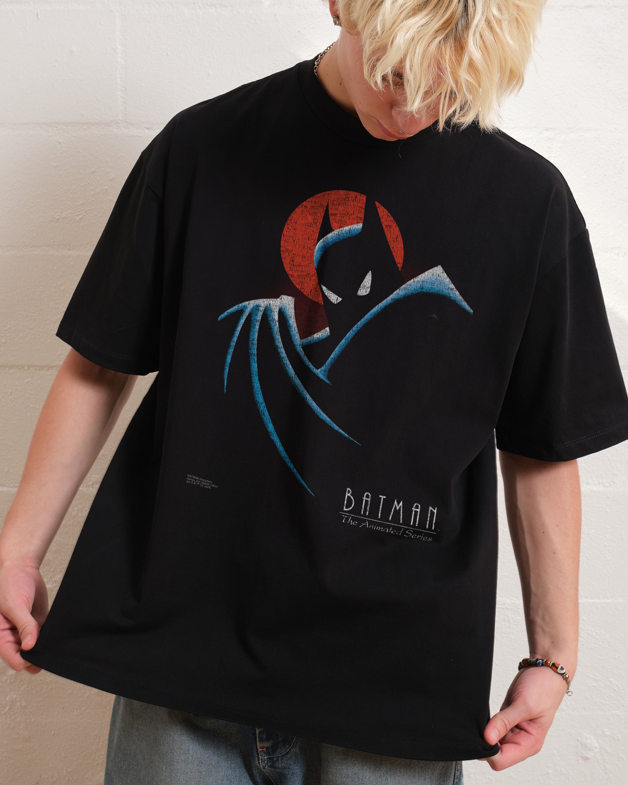 Batman The Animated Series Logo Oversized Tee Australia Online Threadheads