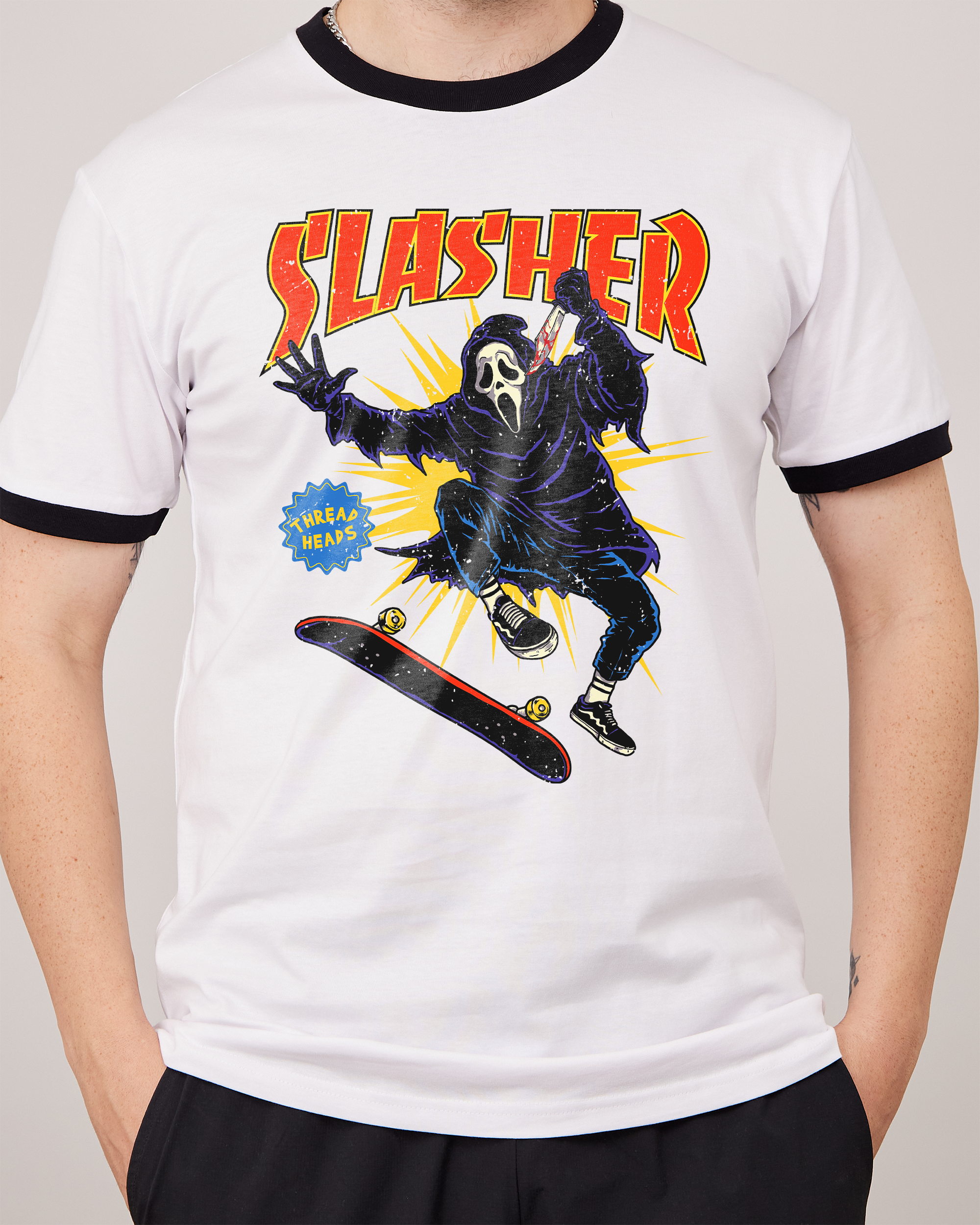 Slasher T-Shirt Australia Online #colour_black ringer