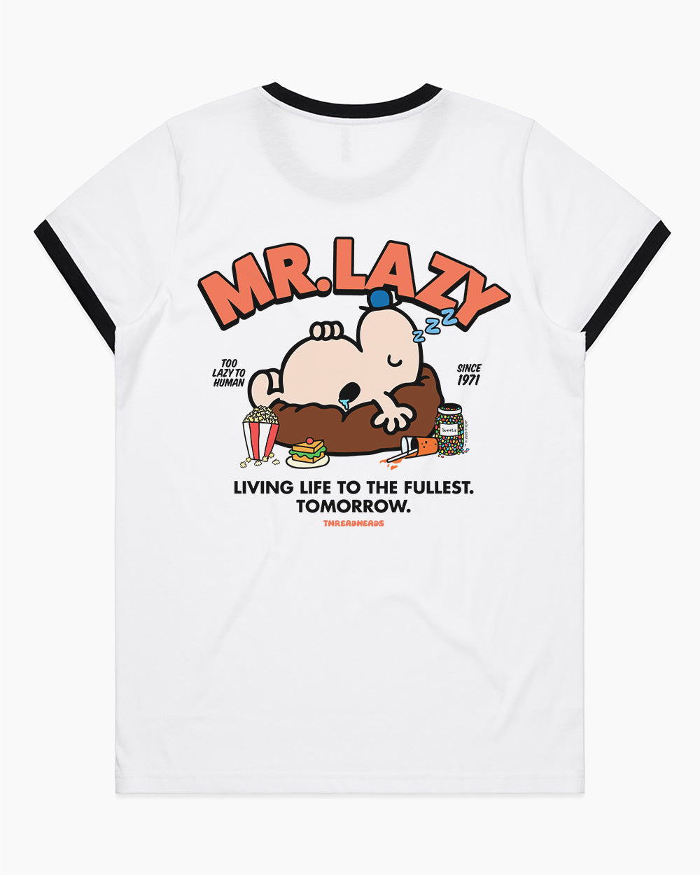 Mr. Lazy T-Shirt Australia Online #colour_black ringer