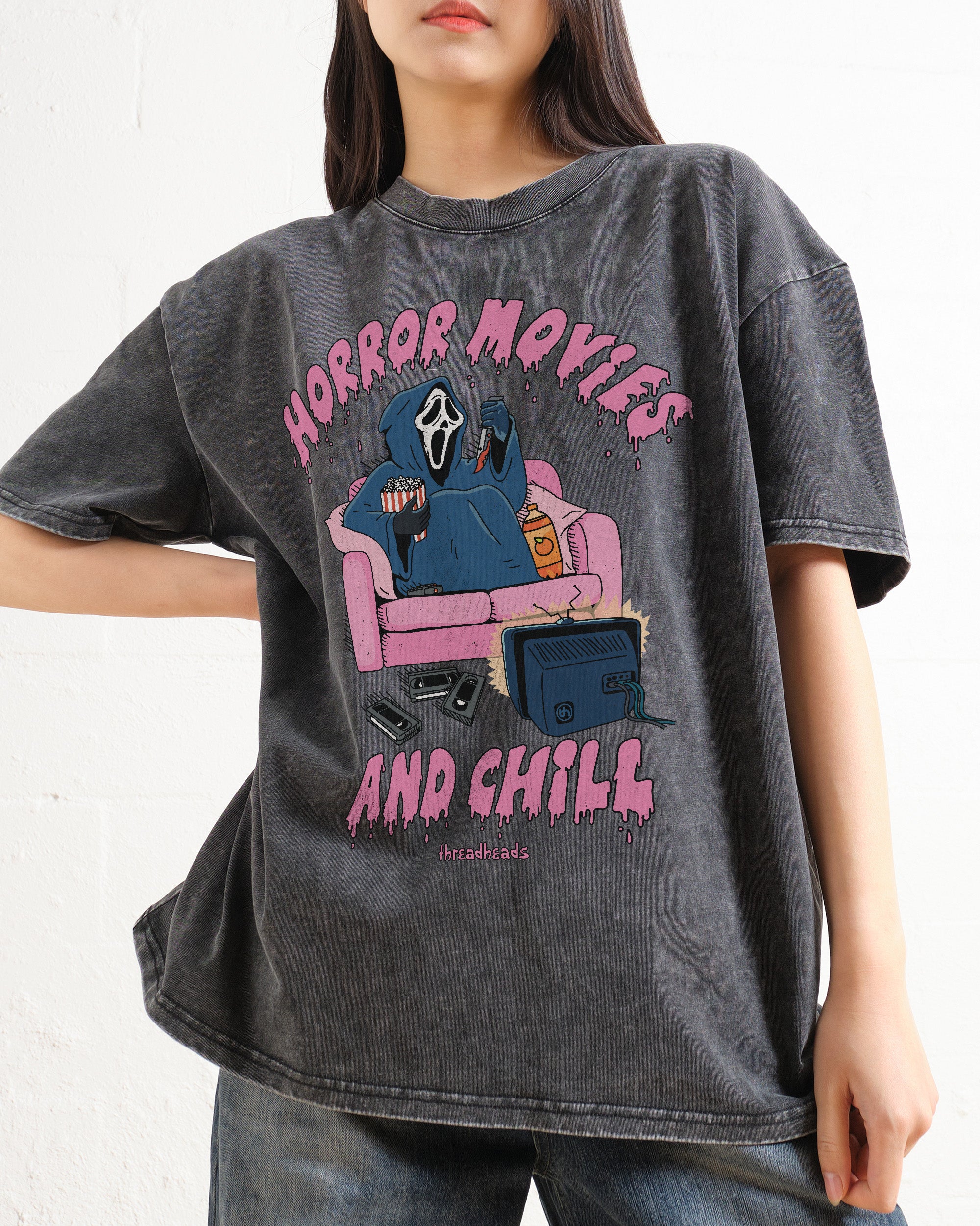 Horror Movies and Chill Wash Tee Australia Online