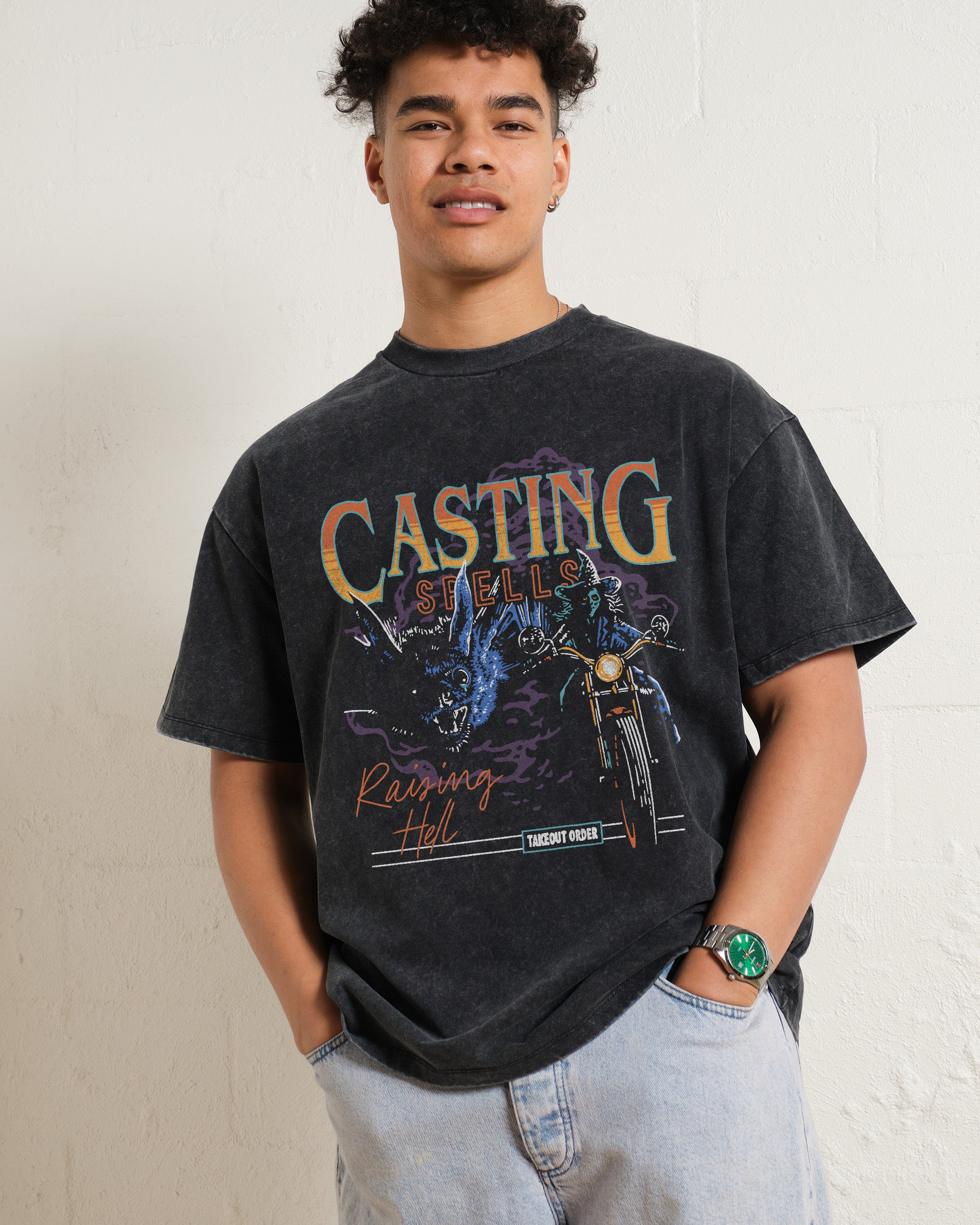 Casting Spells Raising Hell Wash Tee