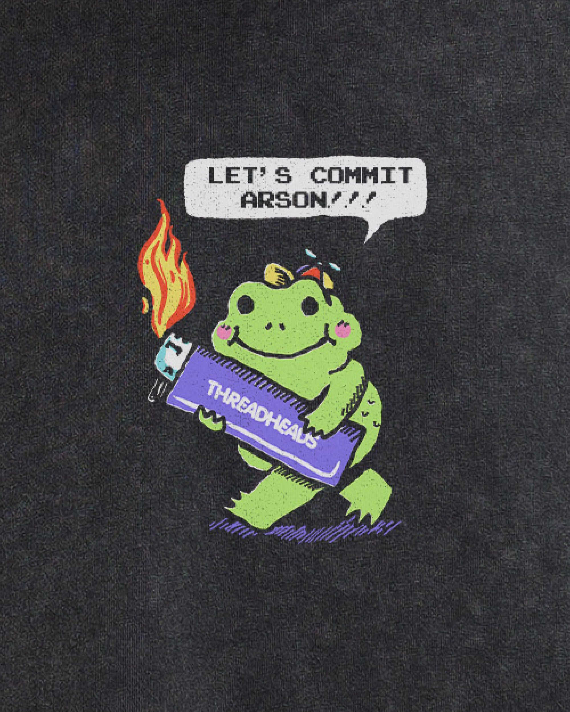 Let's Commit Arson Wash Tee Australia Online Black Stone