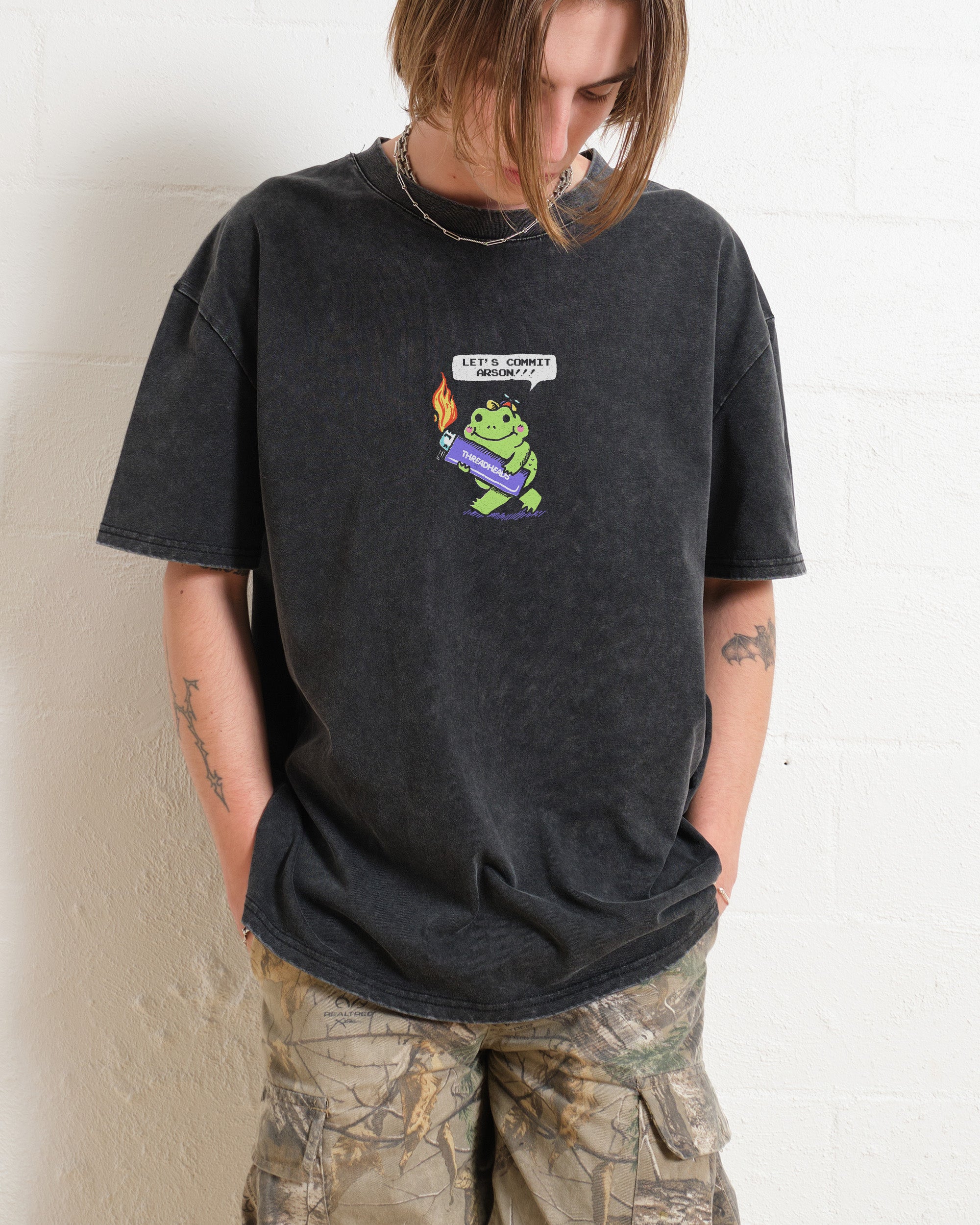 Let's Commit Arson Wash Tee Australia Online Black Stone