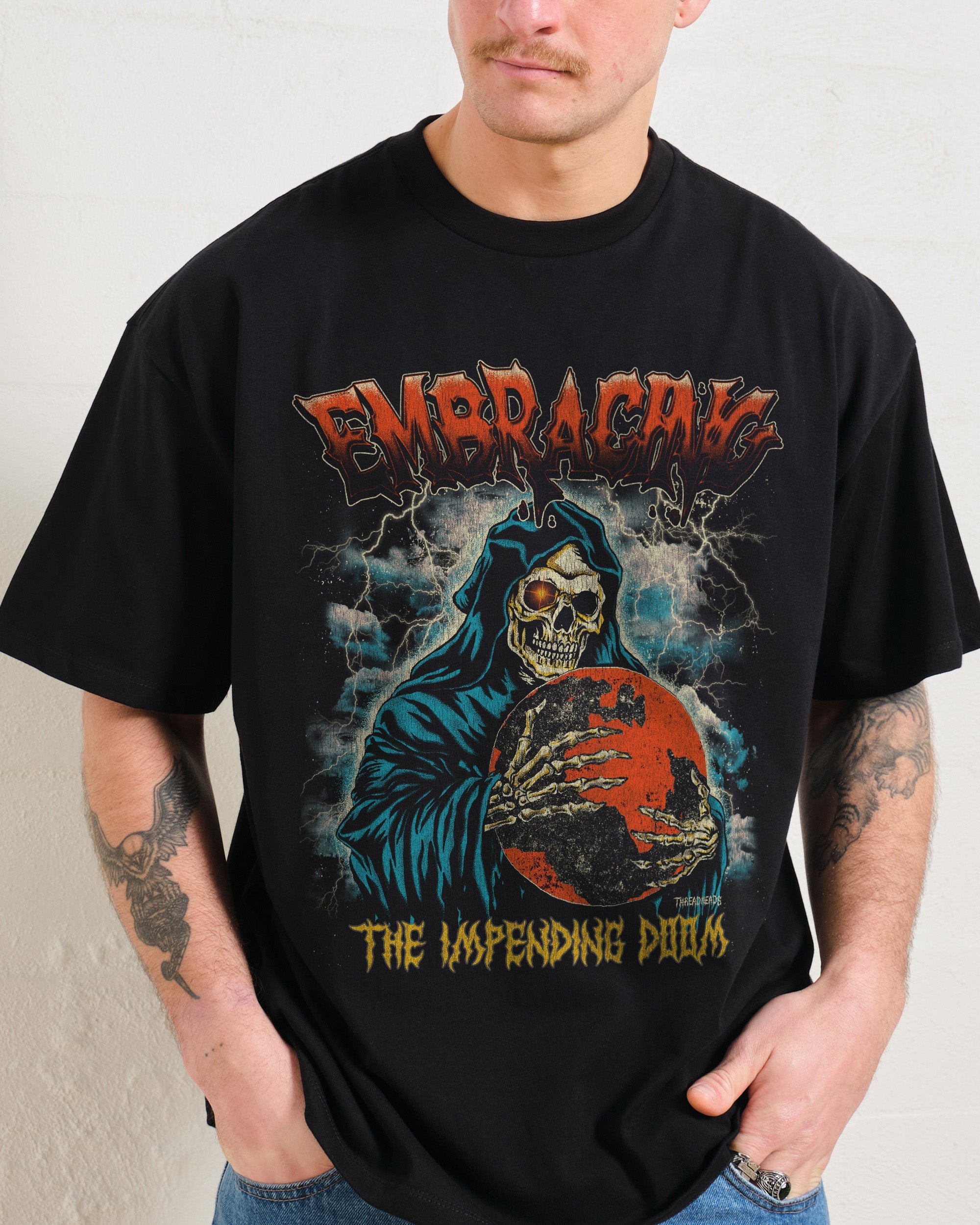 Embracing The Impending Doom Oversized Tee Australia Online Black