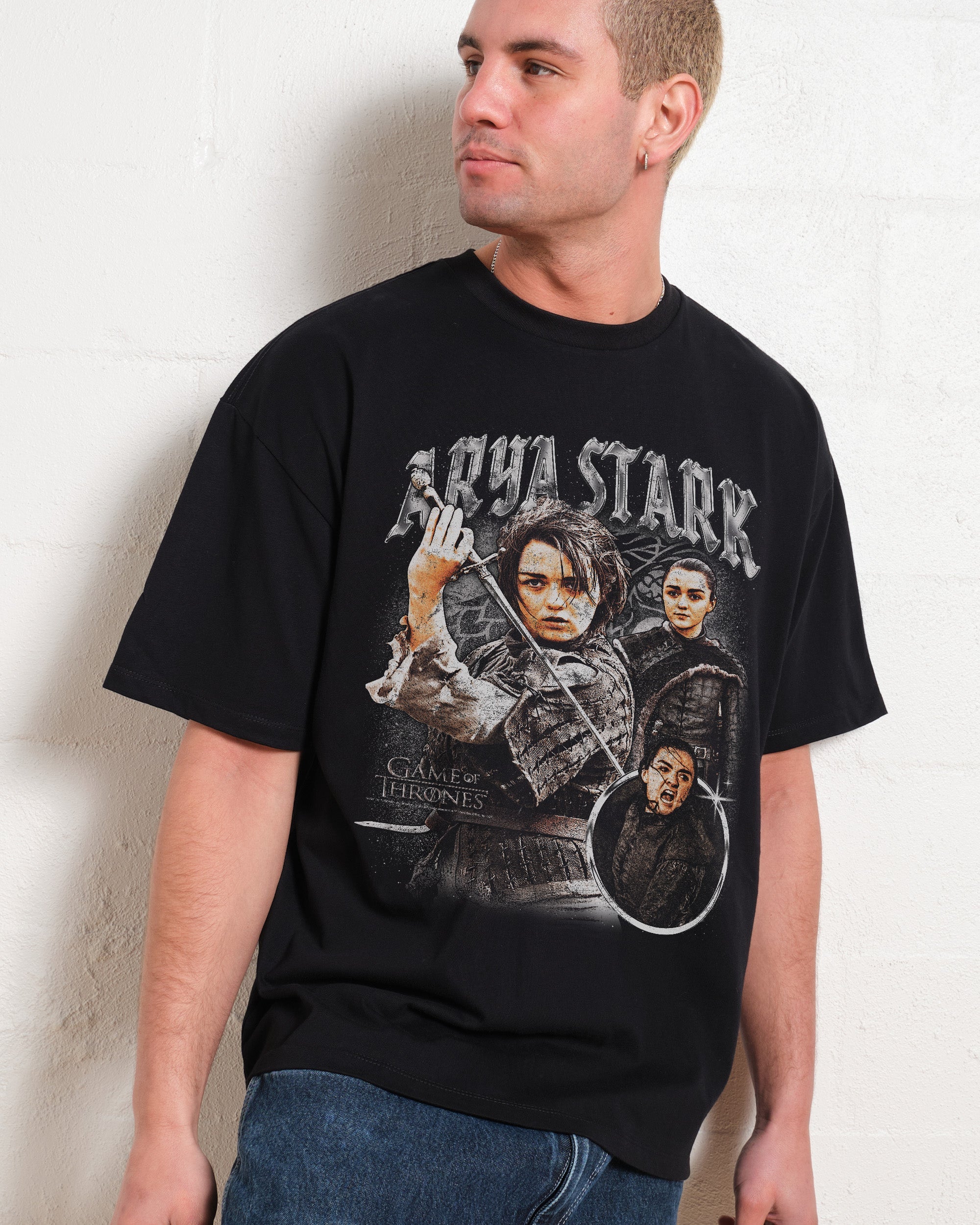 Vintage Arya Stark Oversized Tee Australia Online Black