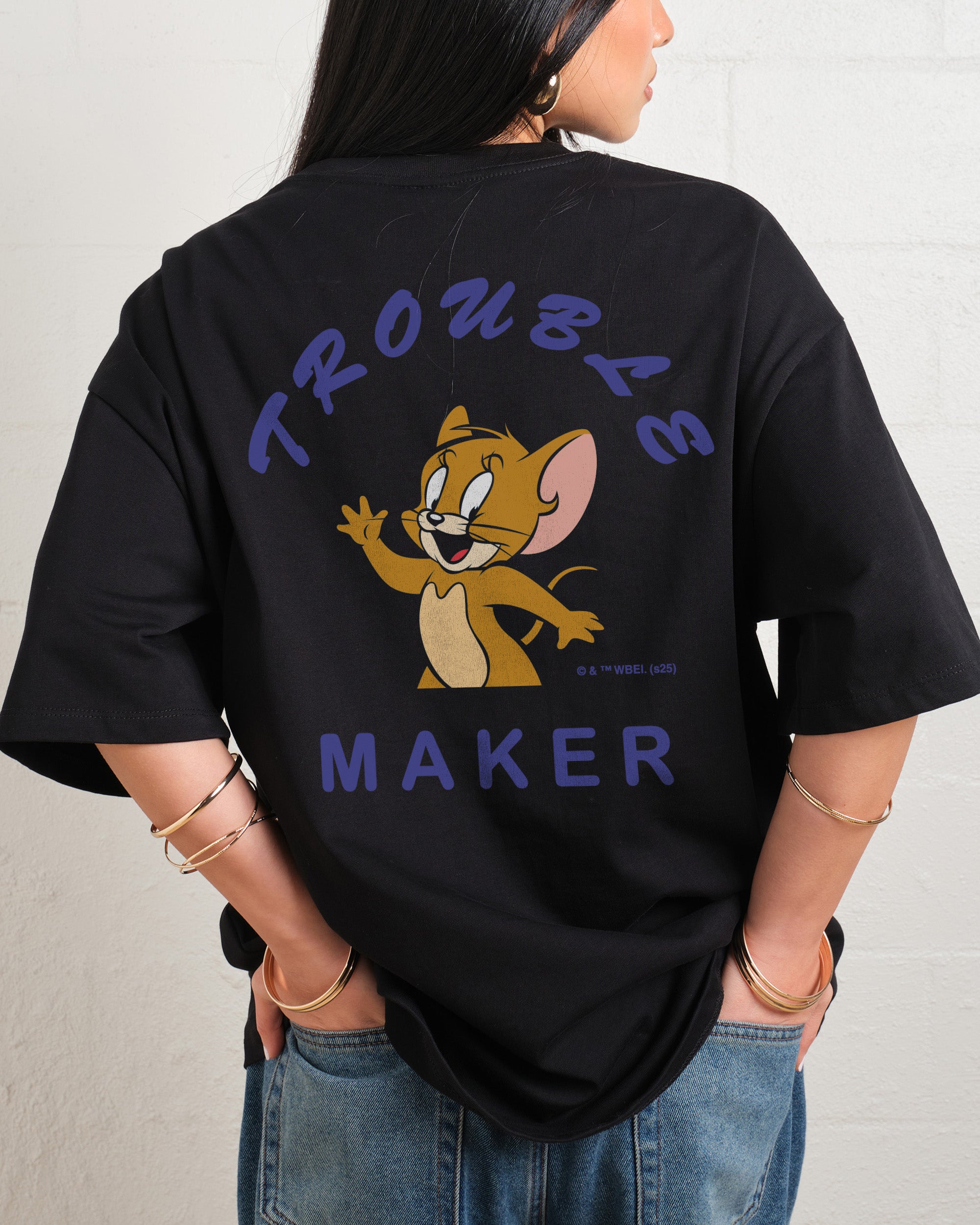 Troublesome Jerry Black Oversized Tee