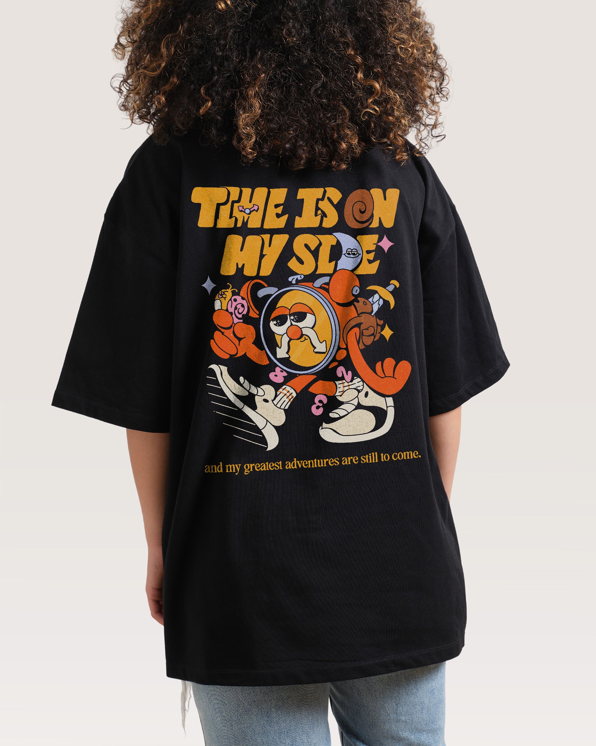 Time Is On My Side Front And Back Oversized Tee | Threadheads USA