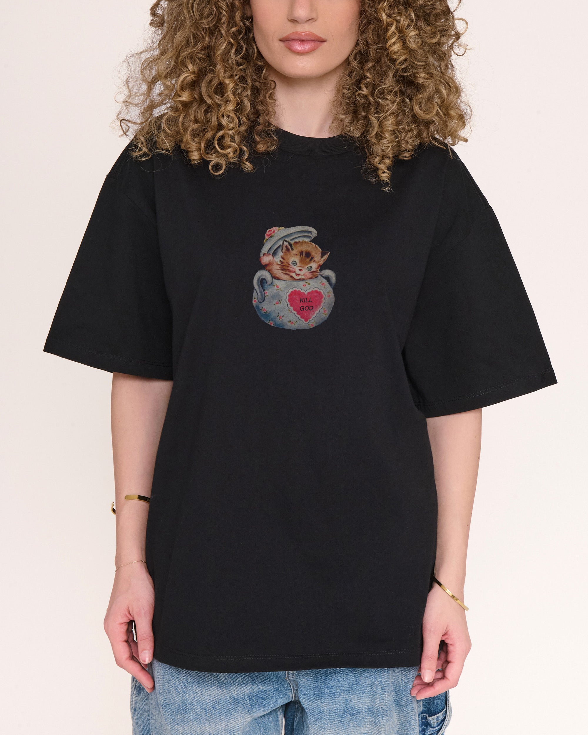 Kill God Black Oversized Tee