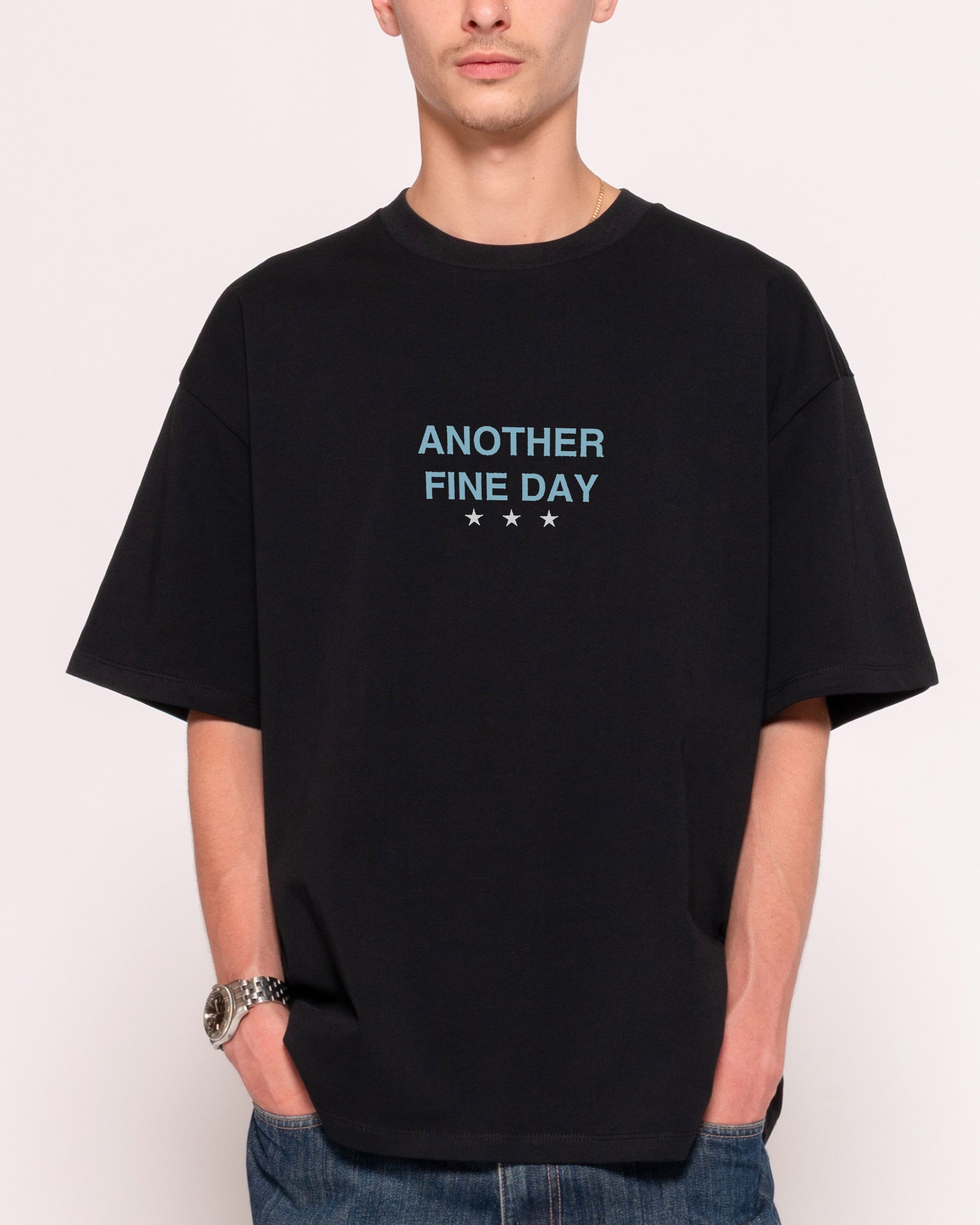Another Fine Day Ruined Black Oversized Tee