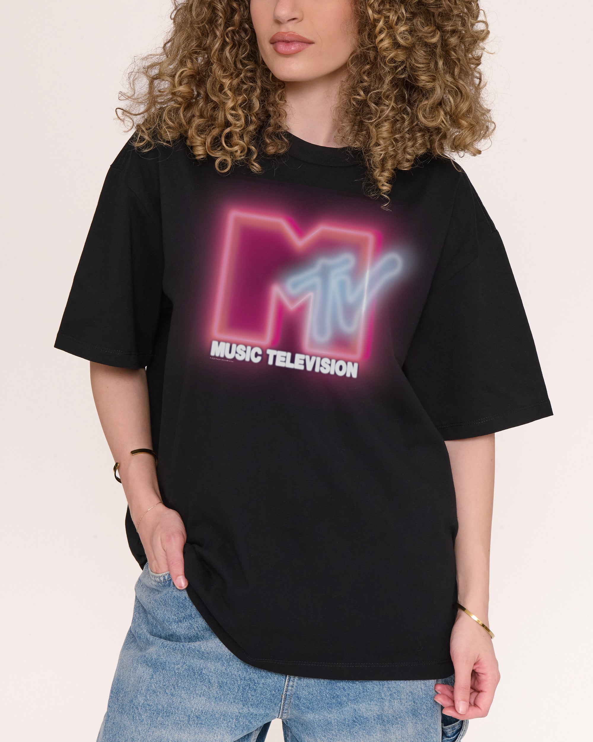 Neon MTV Logo Oversized Tee | Official MTV collab