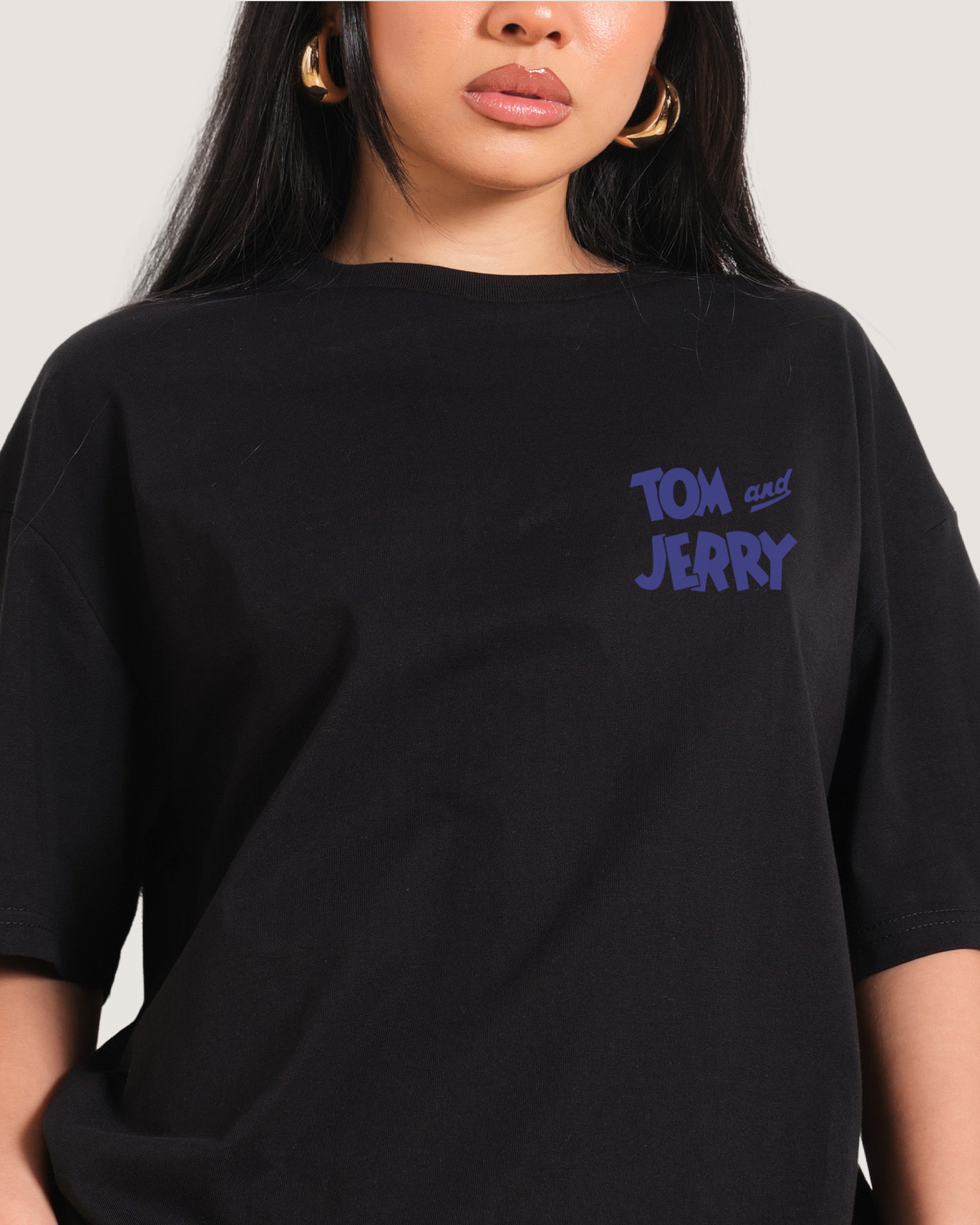 Troublesome Jerry Black Oversized Tee