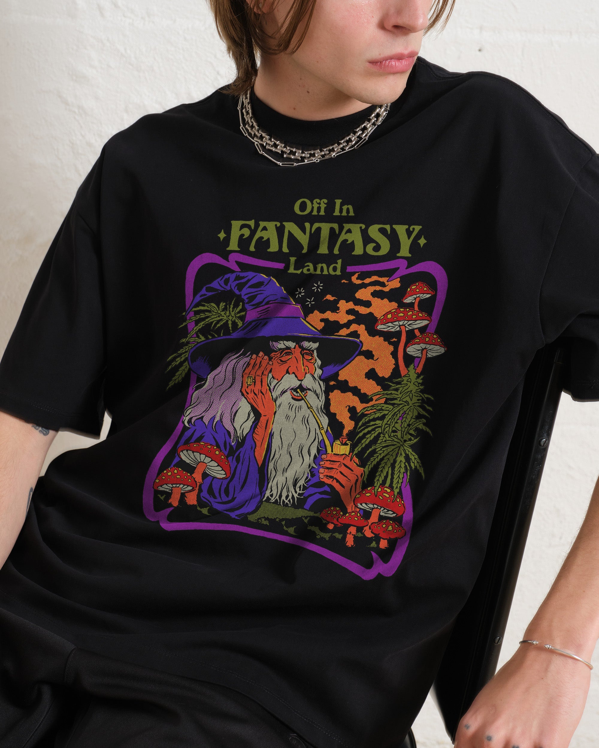 Fantasy Land Oversized Tee Australia Online Black