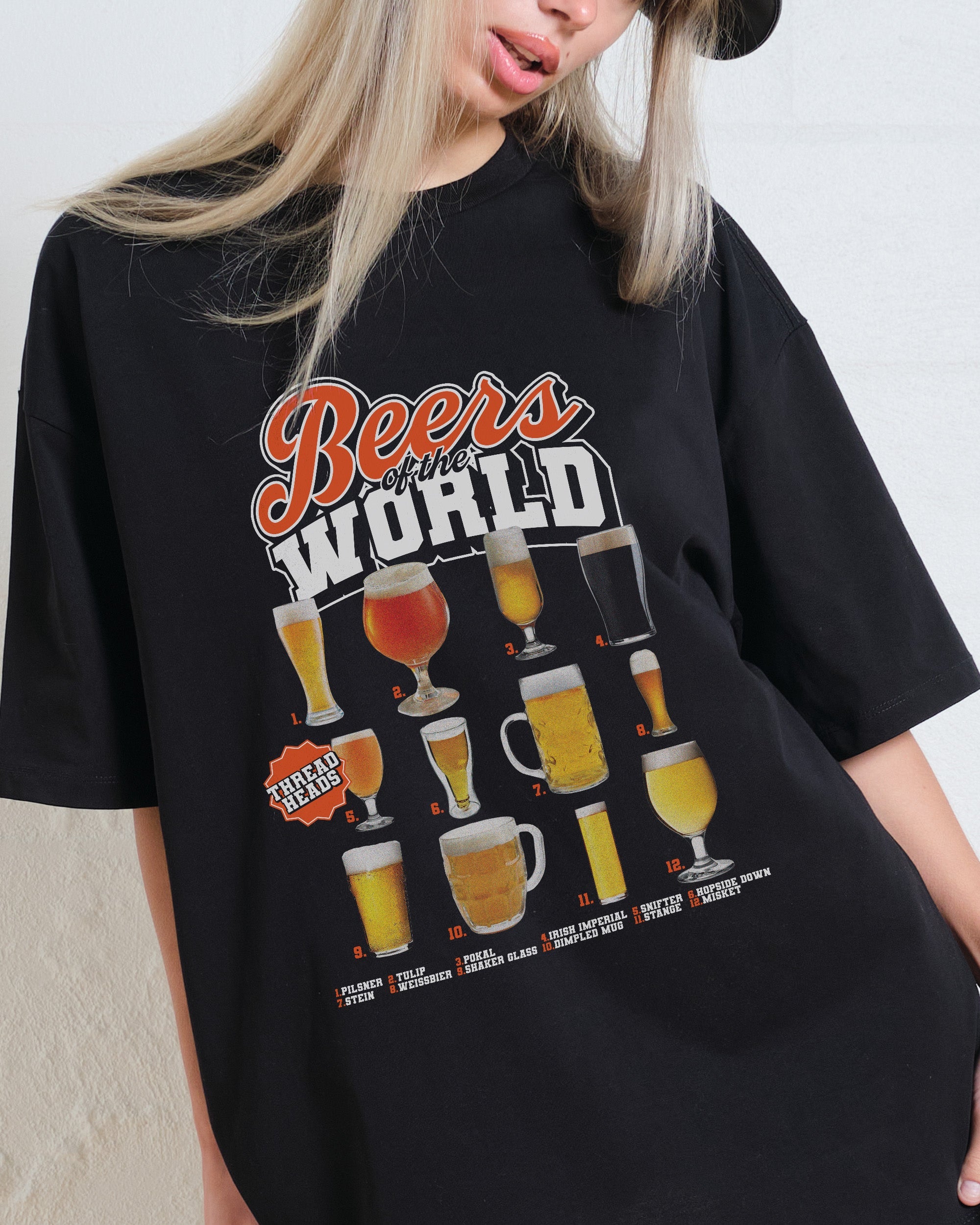 Beers of the World Oversized Tee Australia Online Black