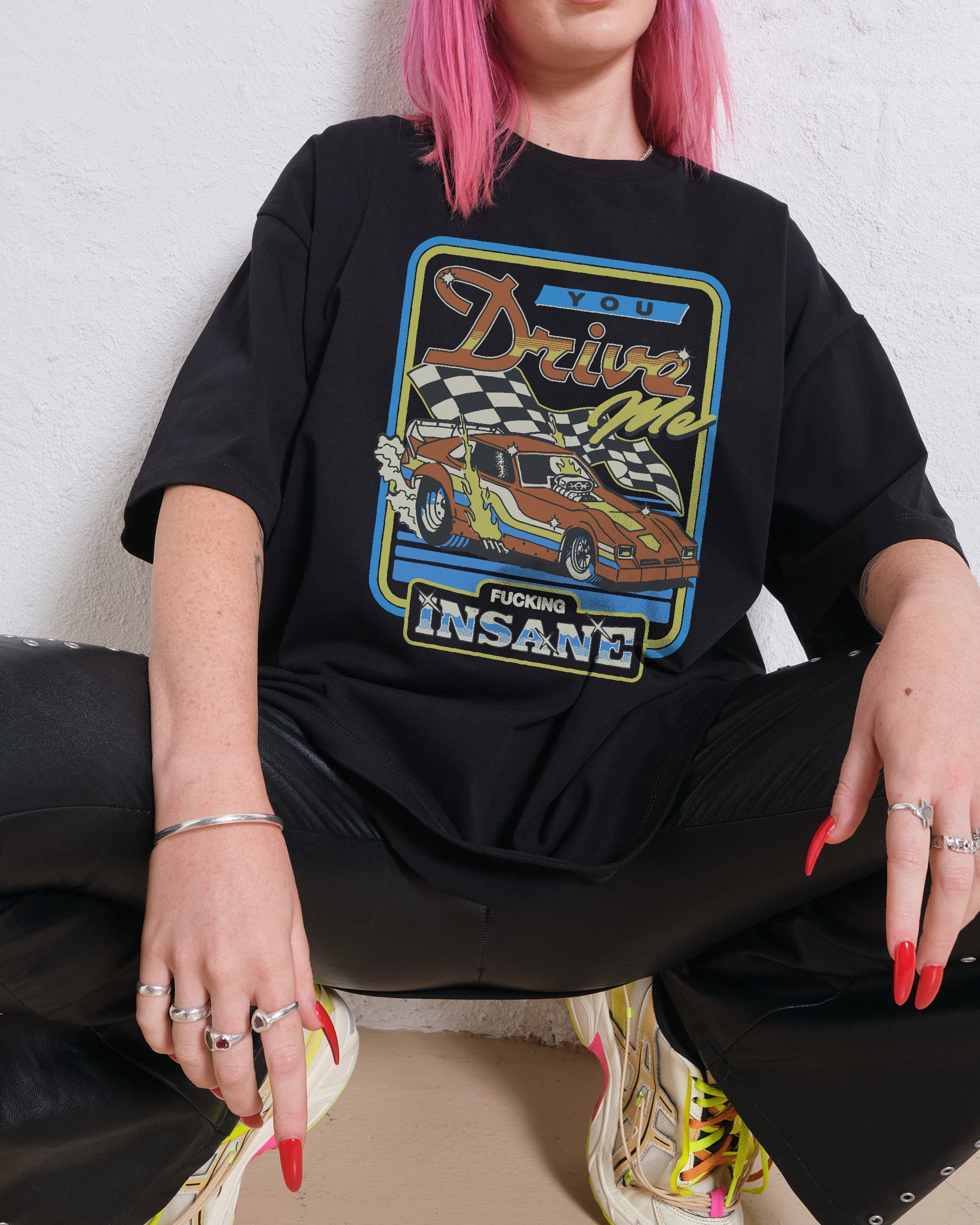 You Drive Me Insane Oversized Tee Australia Online Black