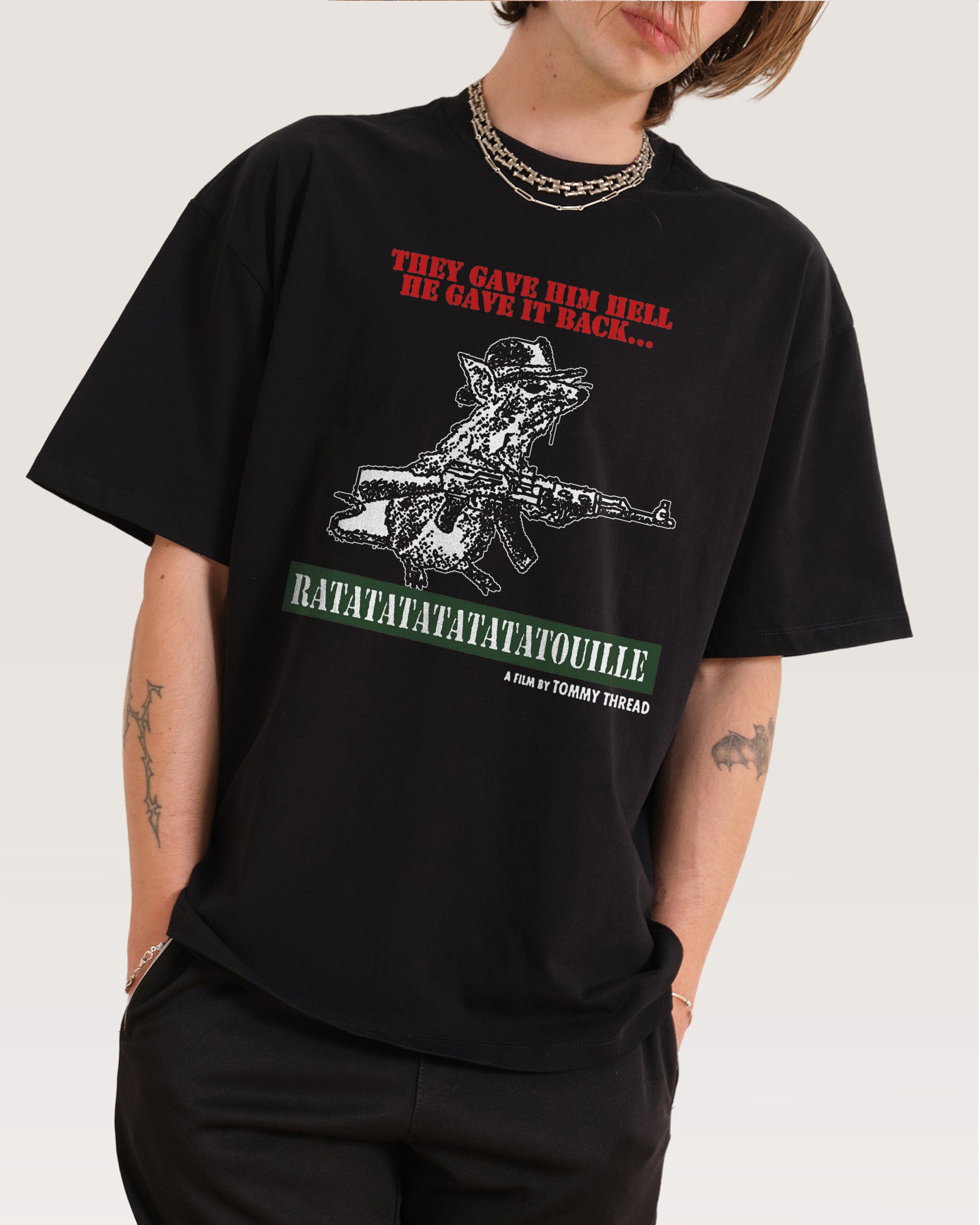 Gratata Black Oversized Tee