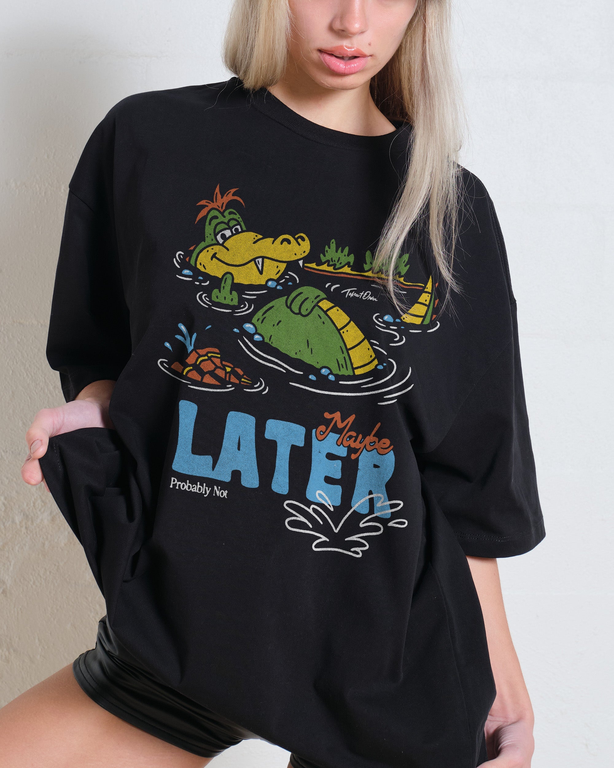 Maybe Later Oversized Tee Australia Online Black