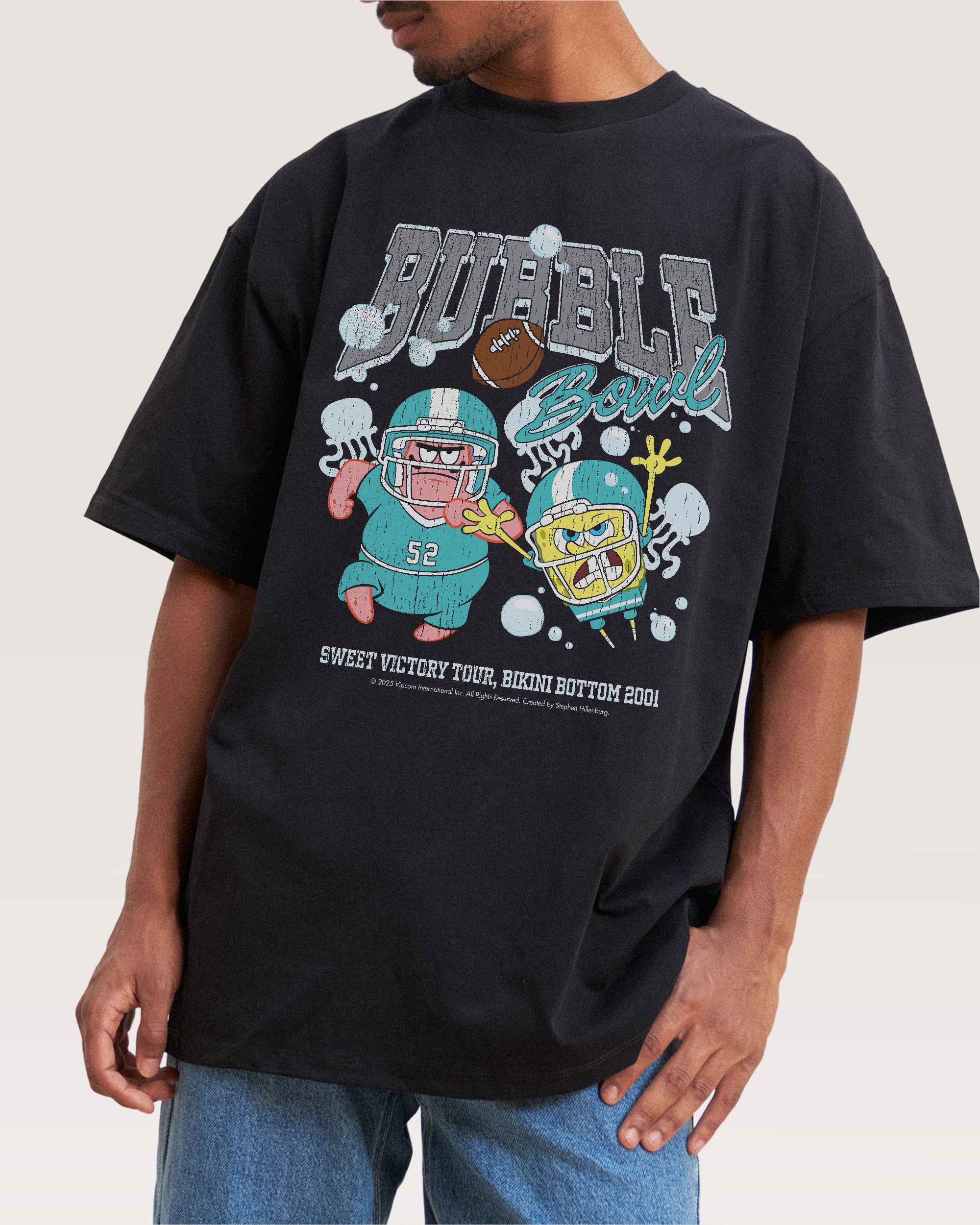 Bubble Bowl Black Oversized Tee