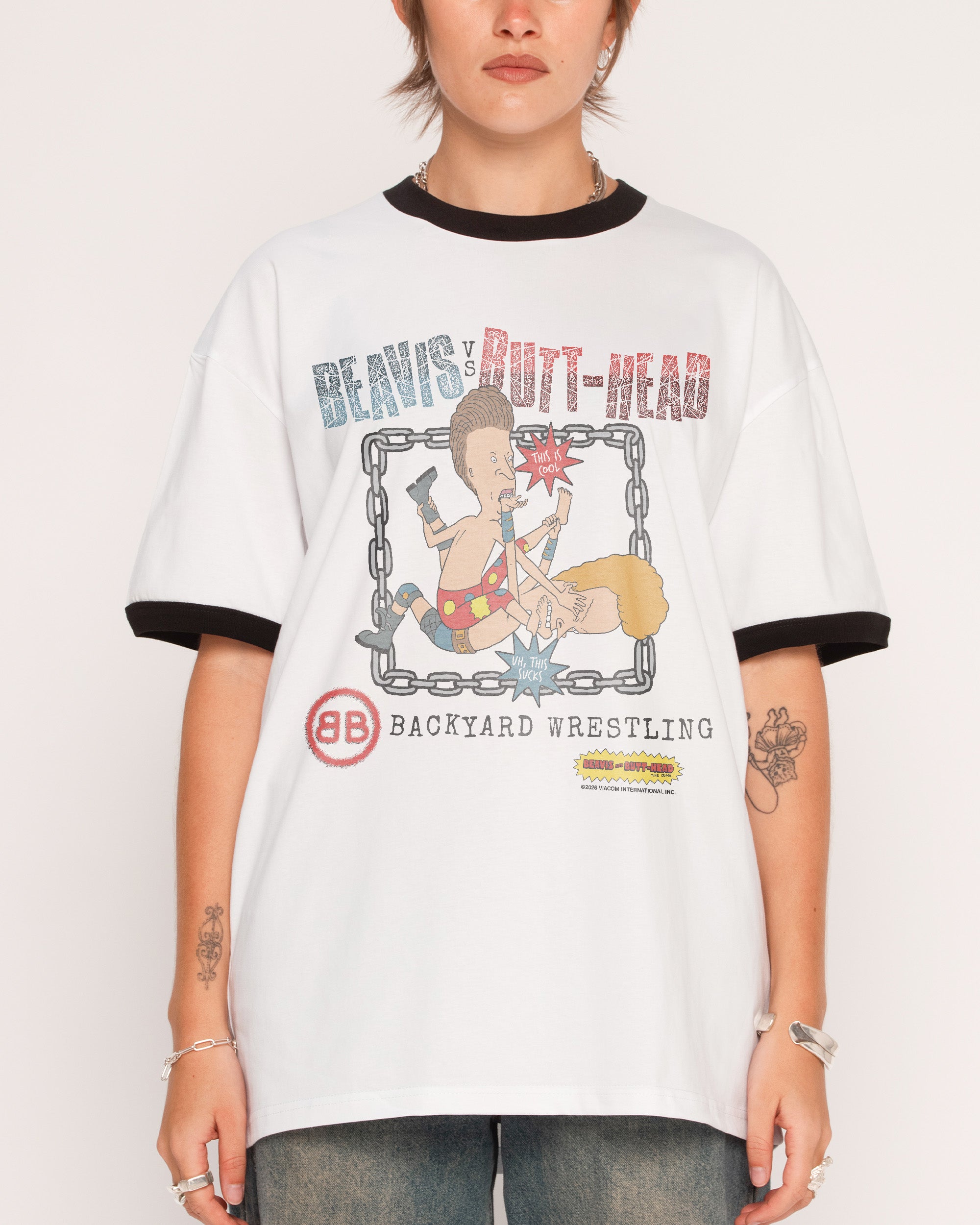 Backyard Wrestling Black Ringer T-Shirt