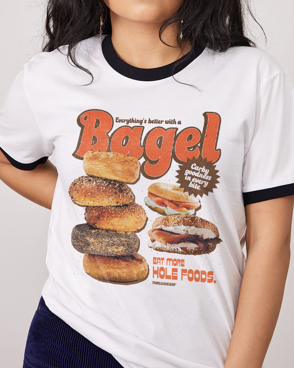 Everything's Better with a Bagel T-Shirt Australia Online Black Ringer