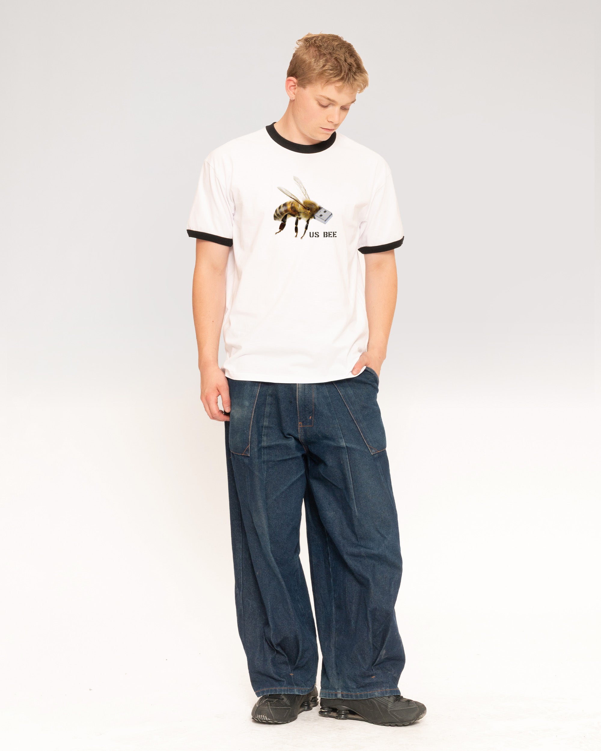 US BEE Black Ringer T-Shirt