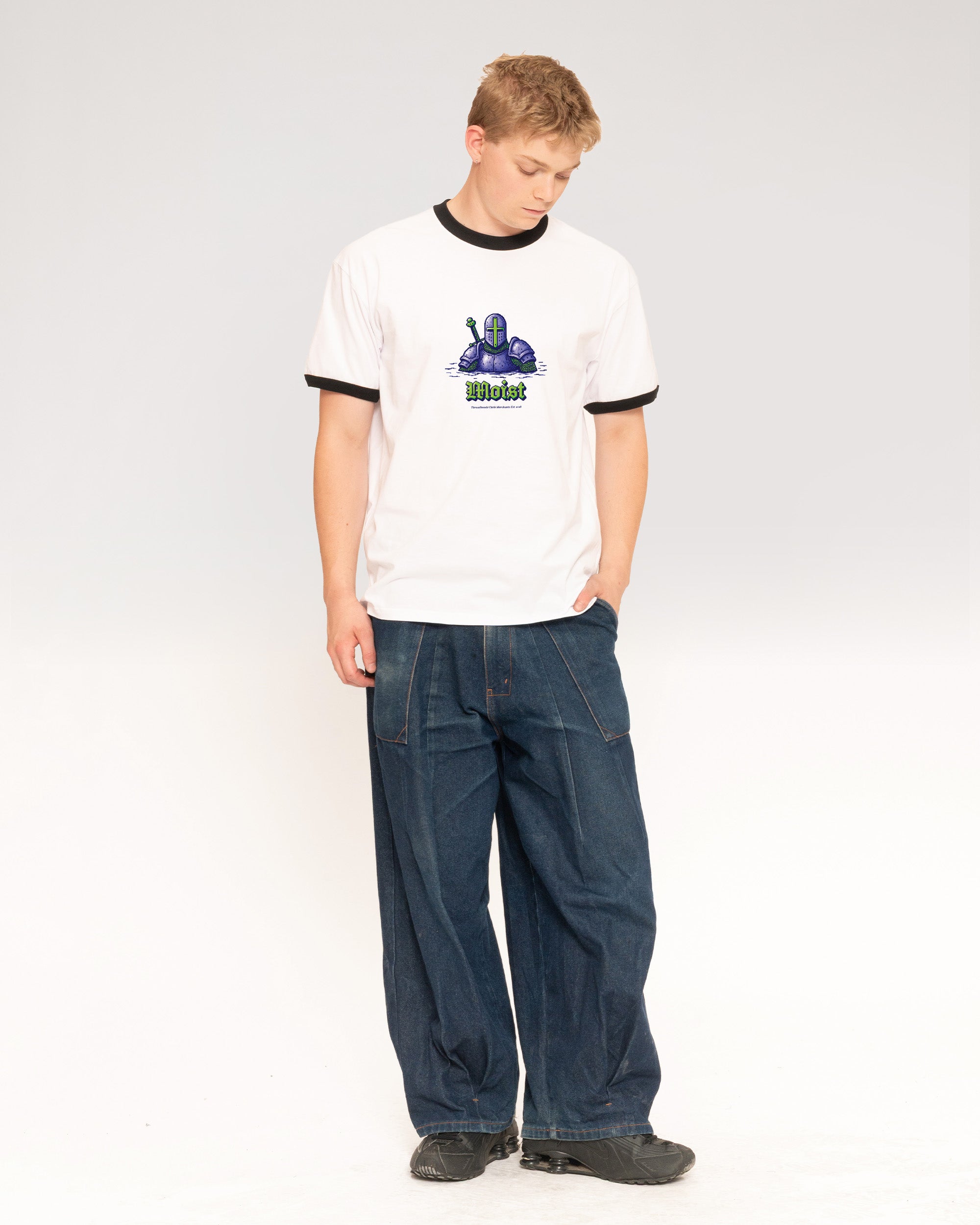 Moist Knight Black Ringer T-Shirt