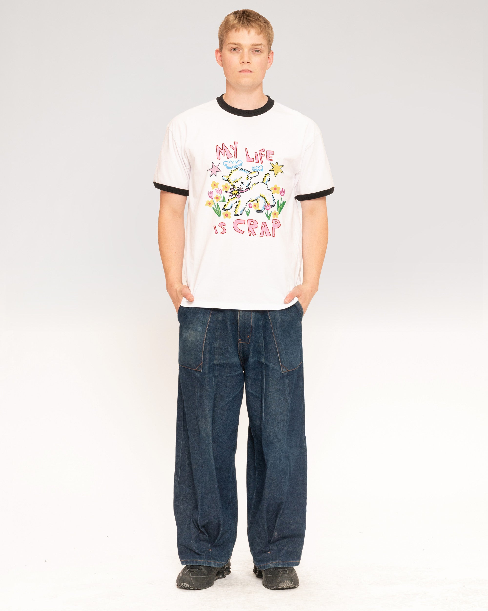 My Life is Crap Black Ringer T-Shirt
