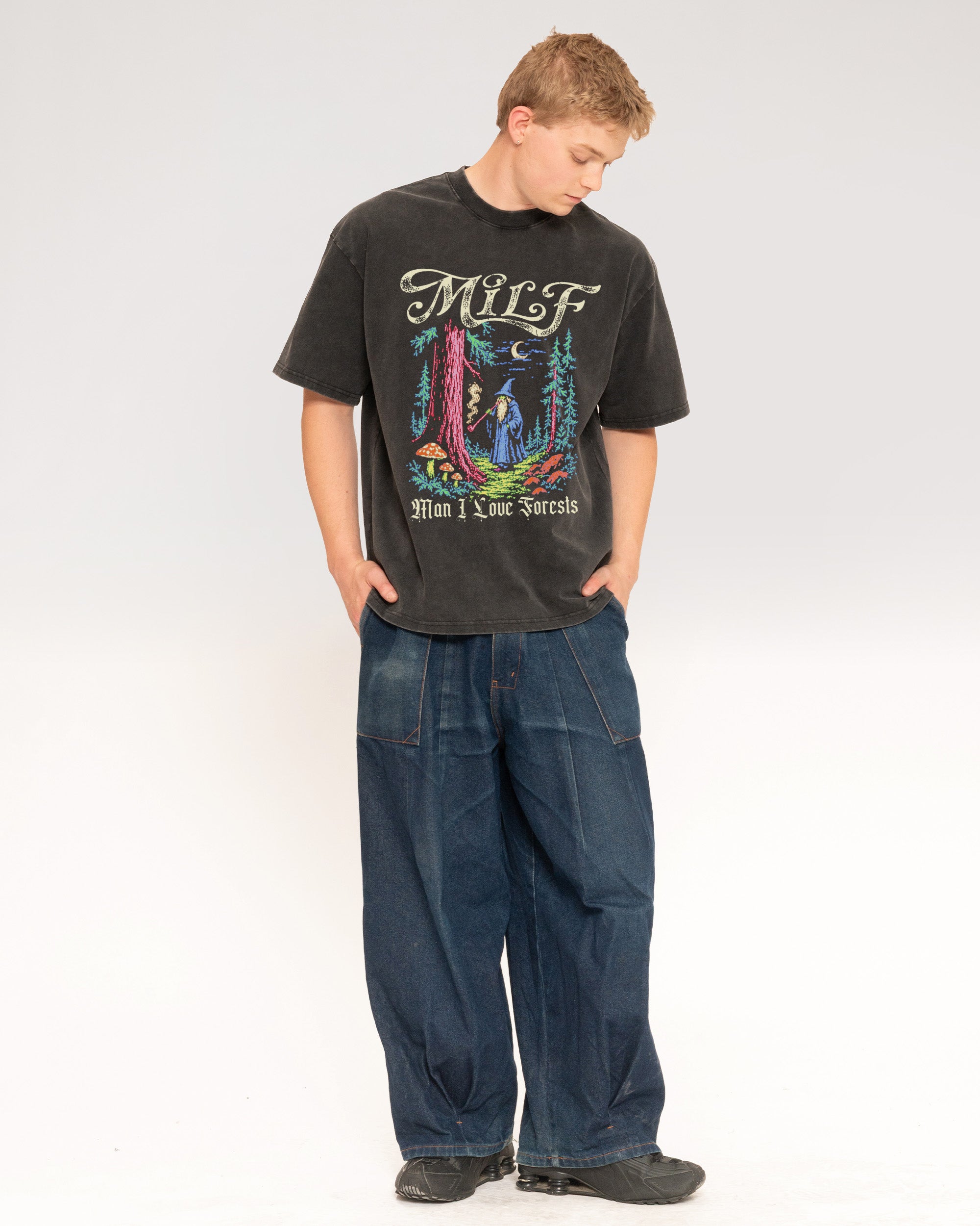Man I Love Forests Black Stone Oversized Tee