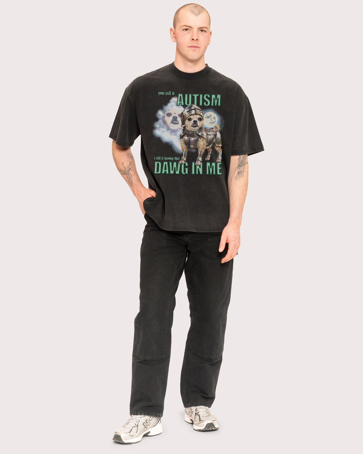 Dawg in Me Black Stone Oversized Tee