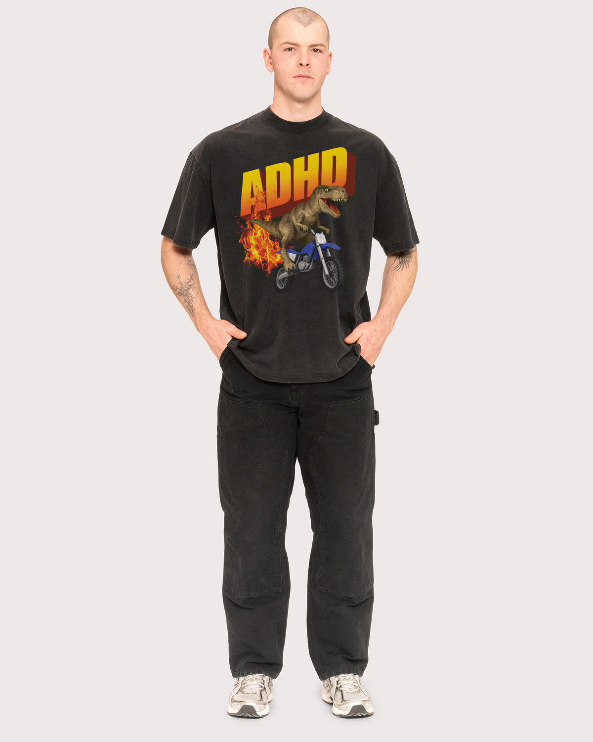 ADHD Black Stone Oversized Tee