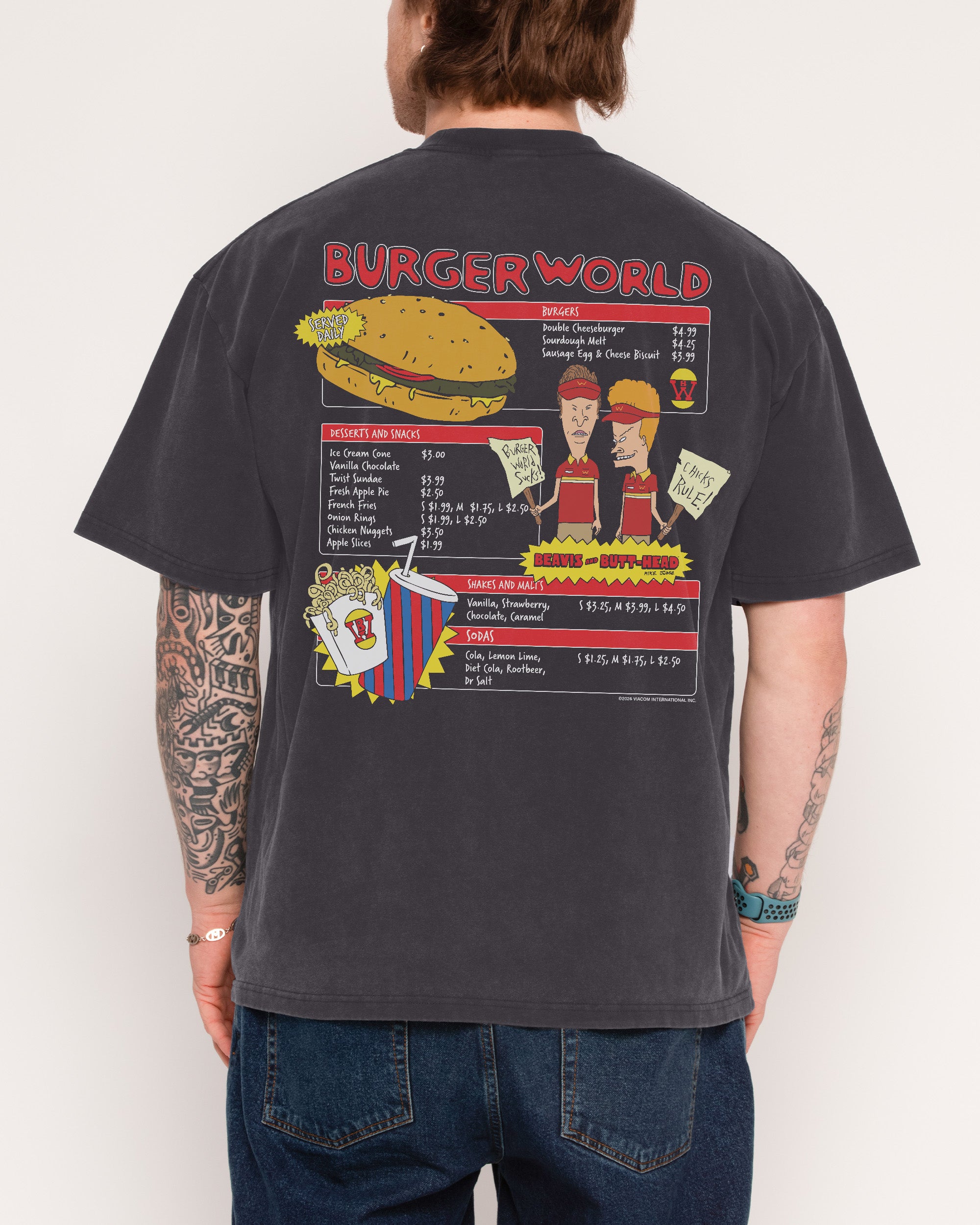 Burger World Black Wash Tee